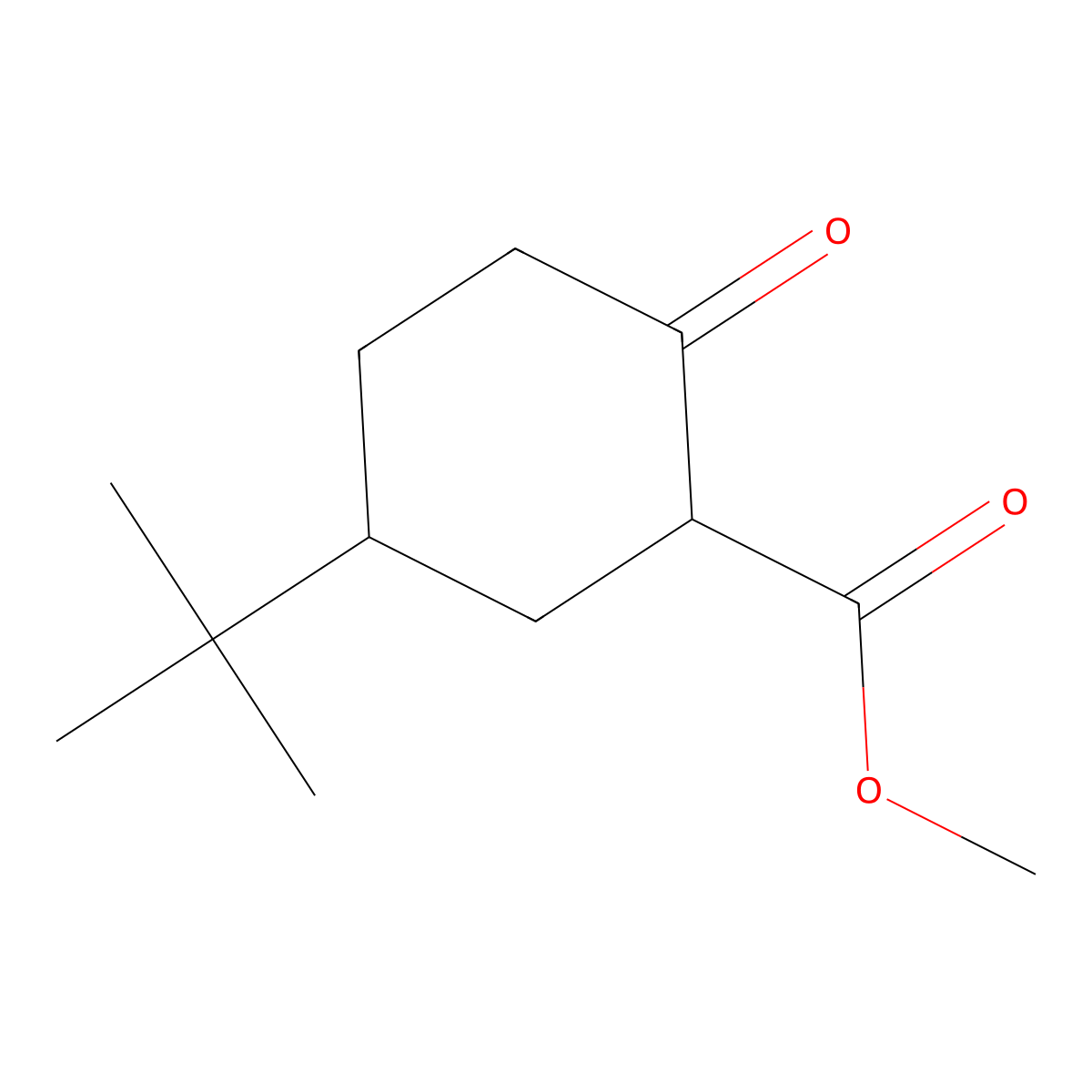 Cyclohexanecarboxylic acid, 5-(1,1-dimethylethyl)-2-oxo-, methyl ester molecular structure, CAS 74851-58-4