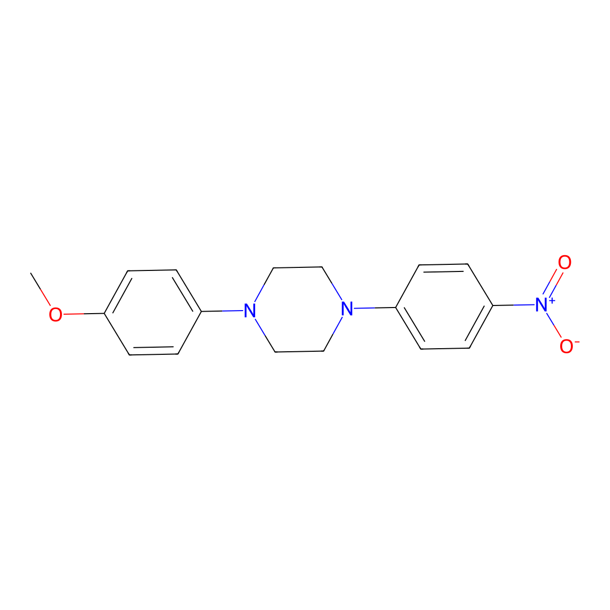 1-(4-Methoxyphenyl)-4-(4-nitrophenyl)piperazine molecular structure, CAS 74852-61-2