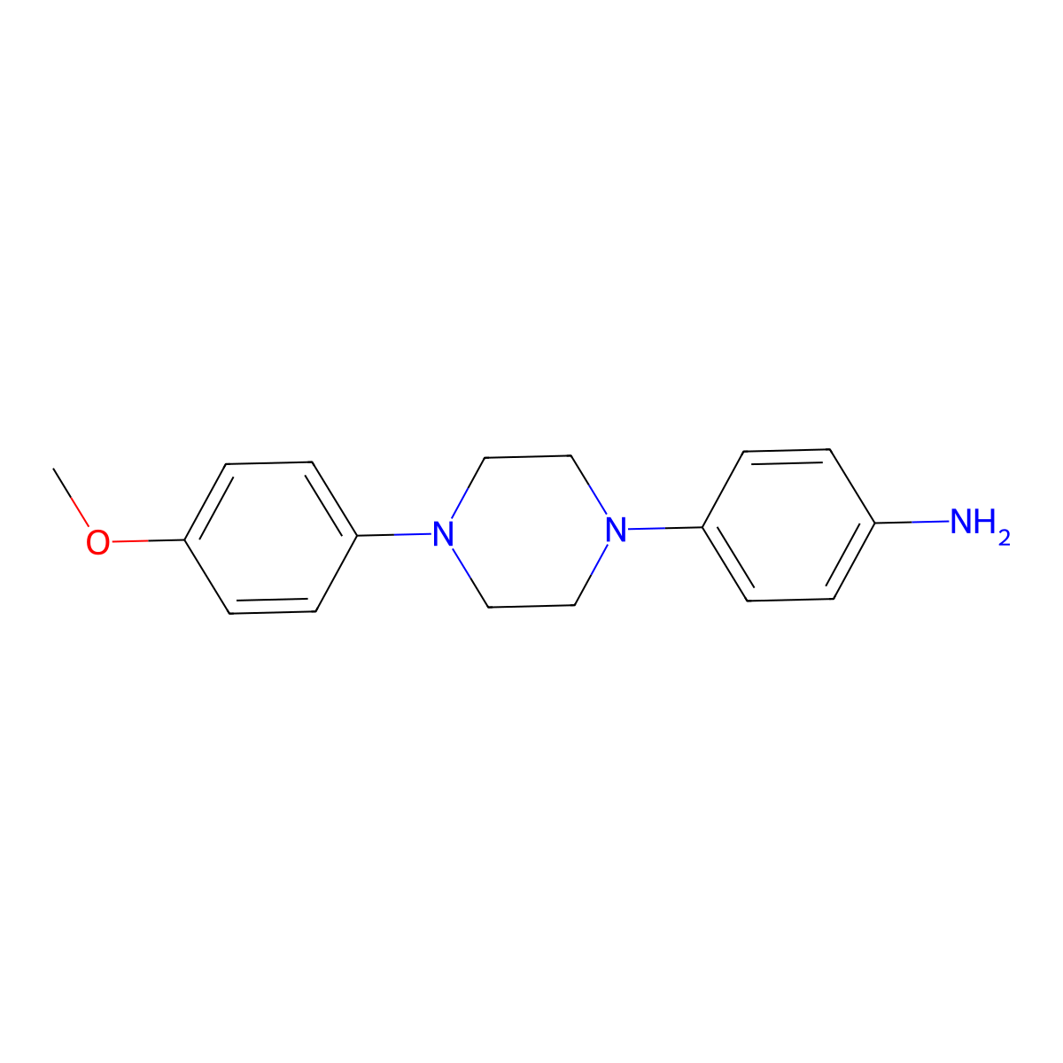 Benzenamine, 4-(4-(4-methoxyphenyl)-1-piperazinyl)- molecular structure, CAS 74852-62-3