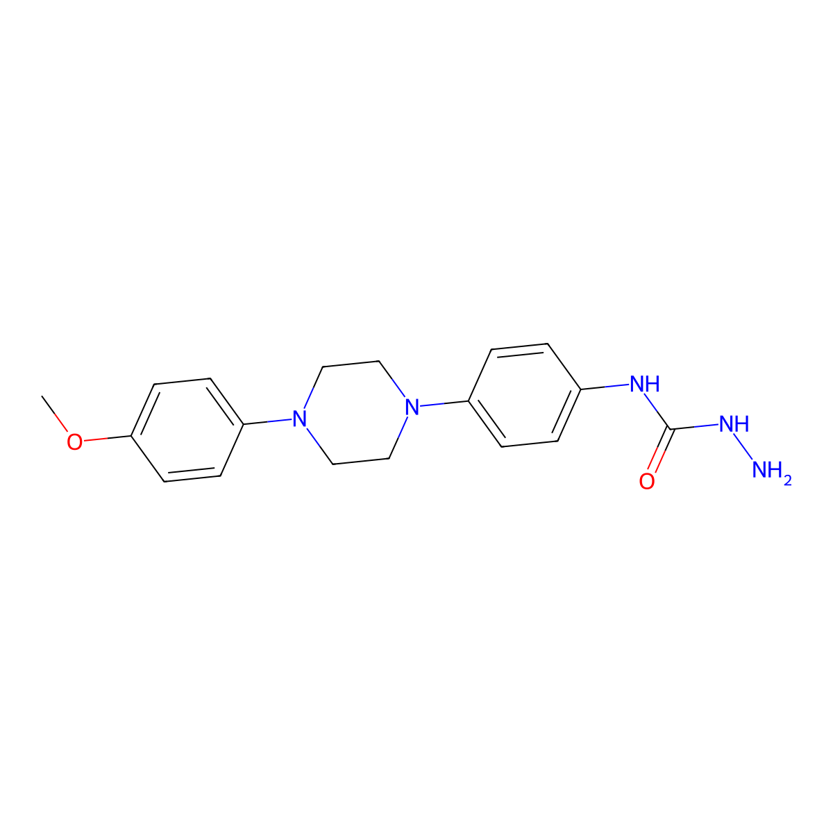 N-{4-[4-(4-methoxyphenyl)-1-piperazinyl]phenyl}hydrazinecarboxamide molecular structure, CAS 74852-89-4