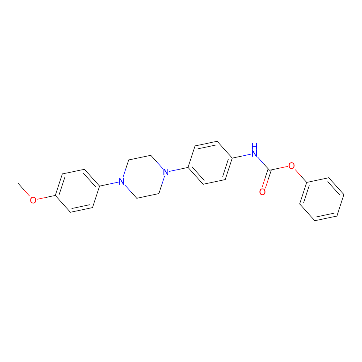 Phenyl N-(4-(4-(4-methoxyphenyl)piperazin-1-yl)phenyl)carbamate molecular structure, CAS 74853-06-8