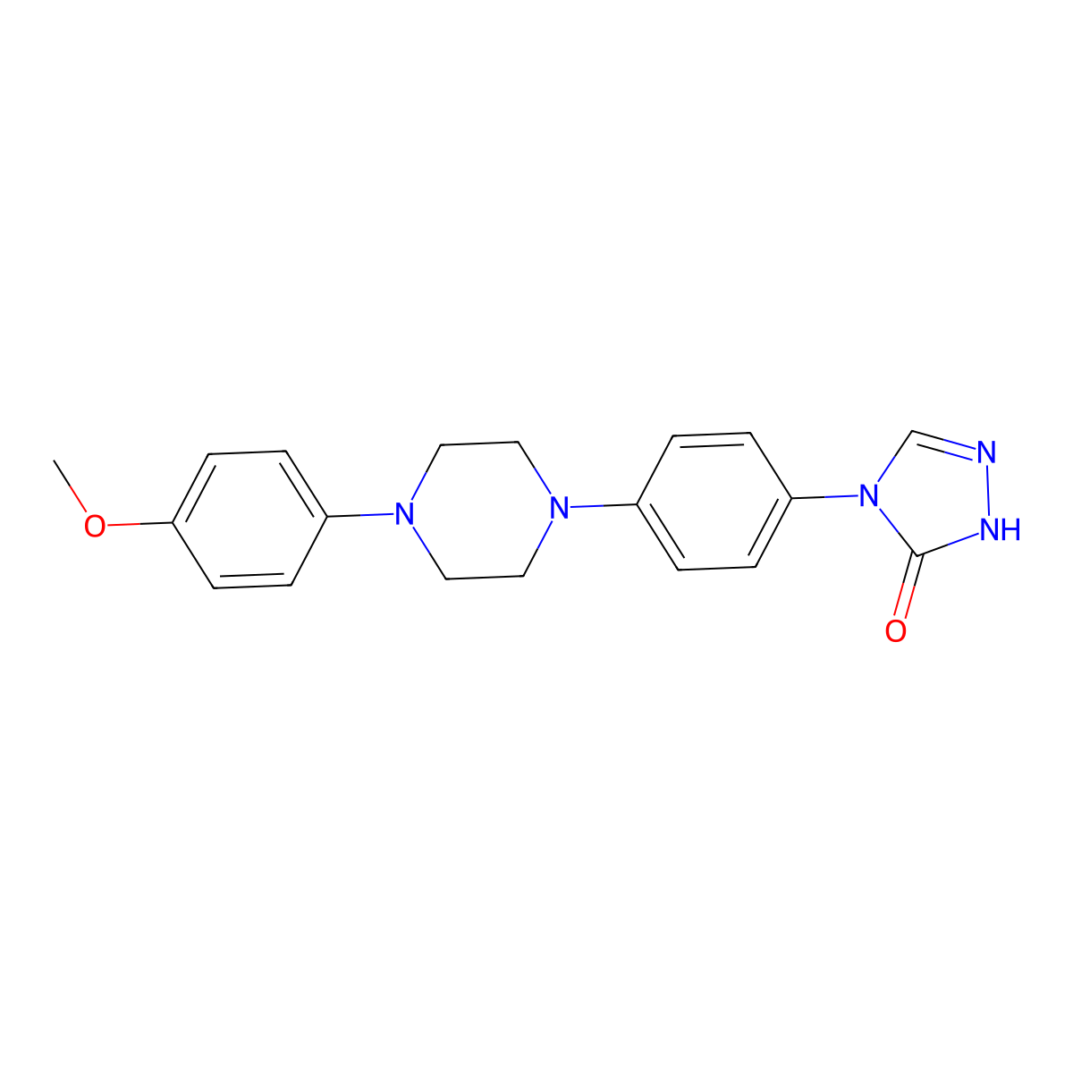 2,4-Dihydro-4-(4-(4-(4-methoxyphenyl)piperazin-1-yl)phenyl)-3H-1,2,4-triazol-3-one molecular structure, CAS 74853-07-9