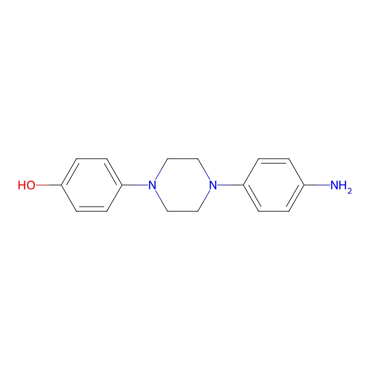 4-[4-(4-Aminophenyl)piperazin-1-yl]phenol molecular structure, CAS 74853-08-0
