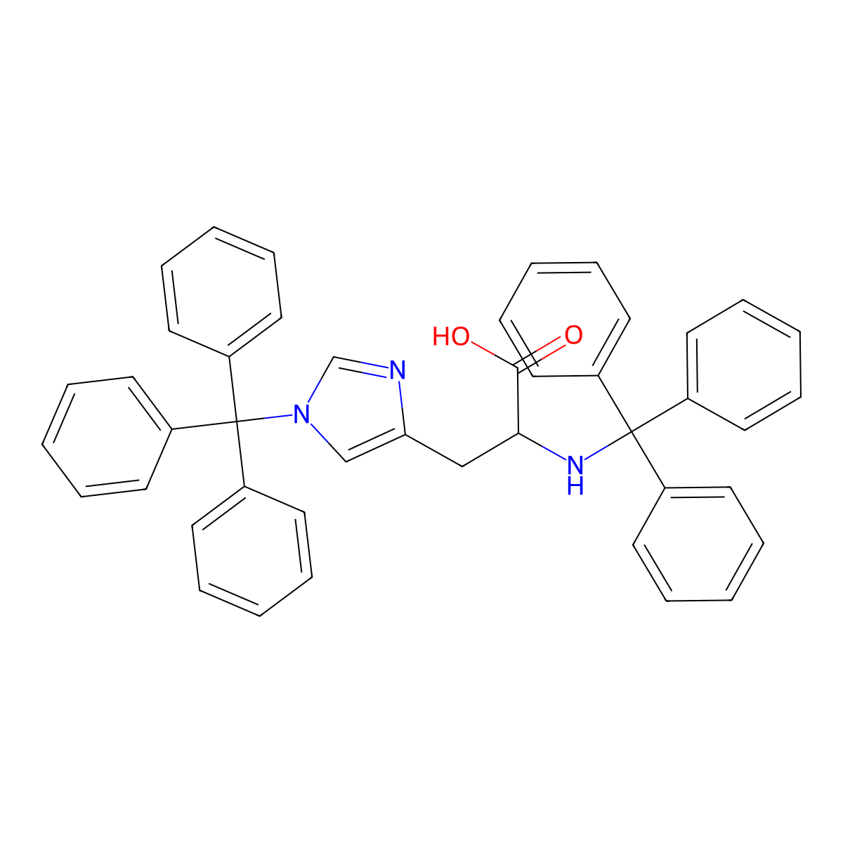 n,1-Ditritylhistidine molecular structure, CAS 74853-62-6
