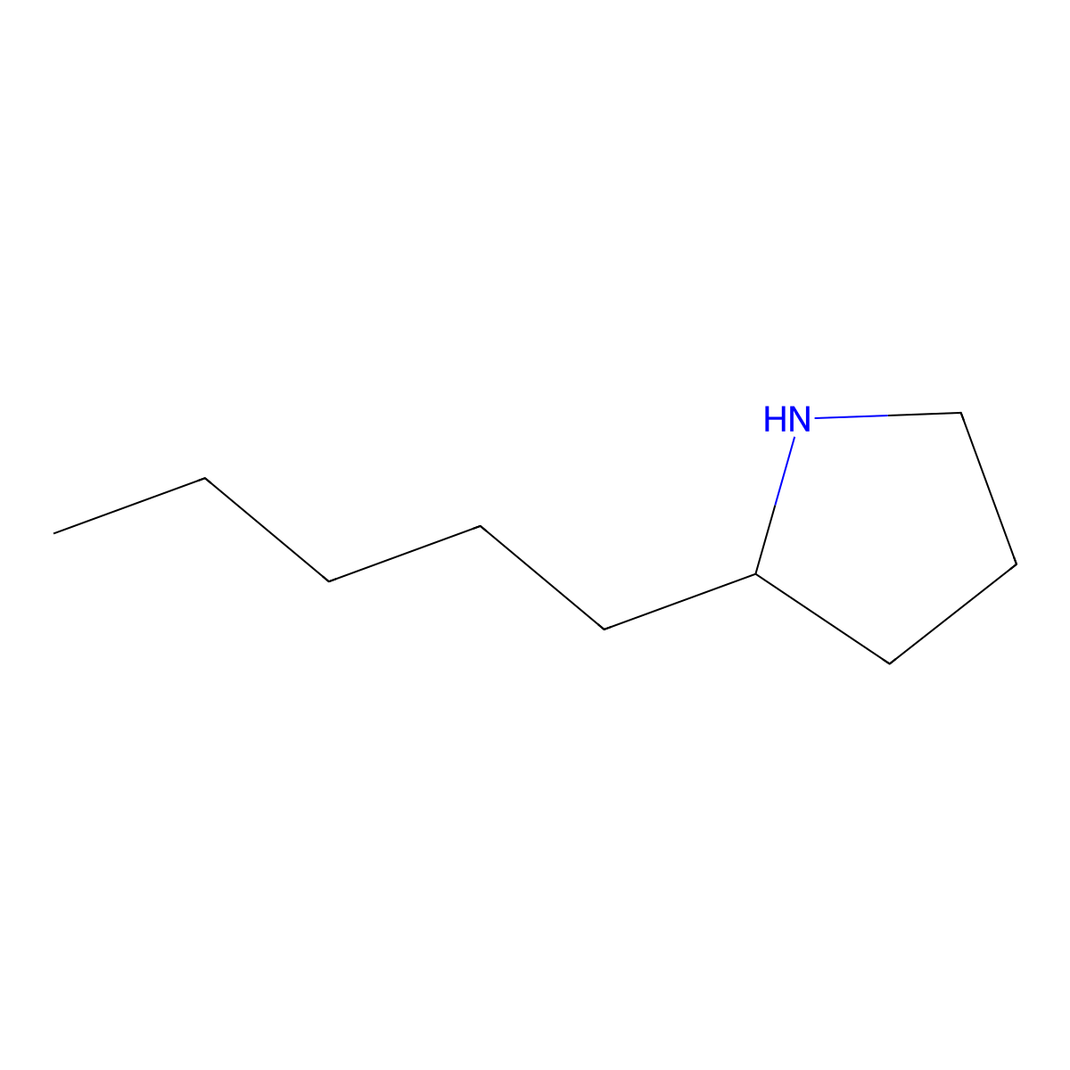2-Pentylpyrrolidine molecular structure, CAS 74856-35-2