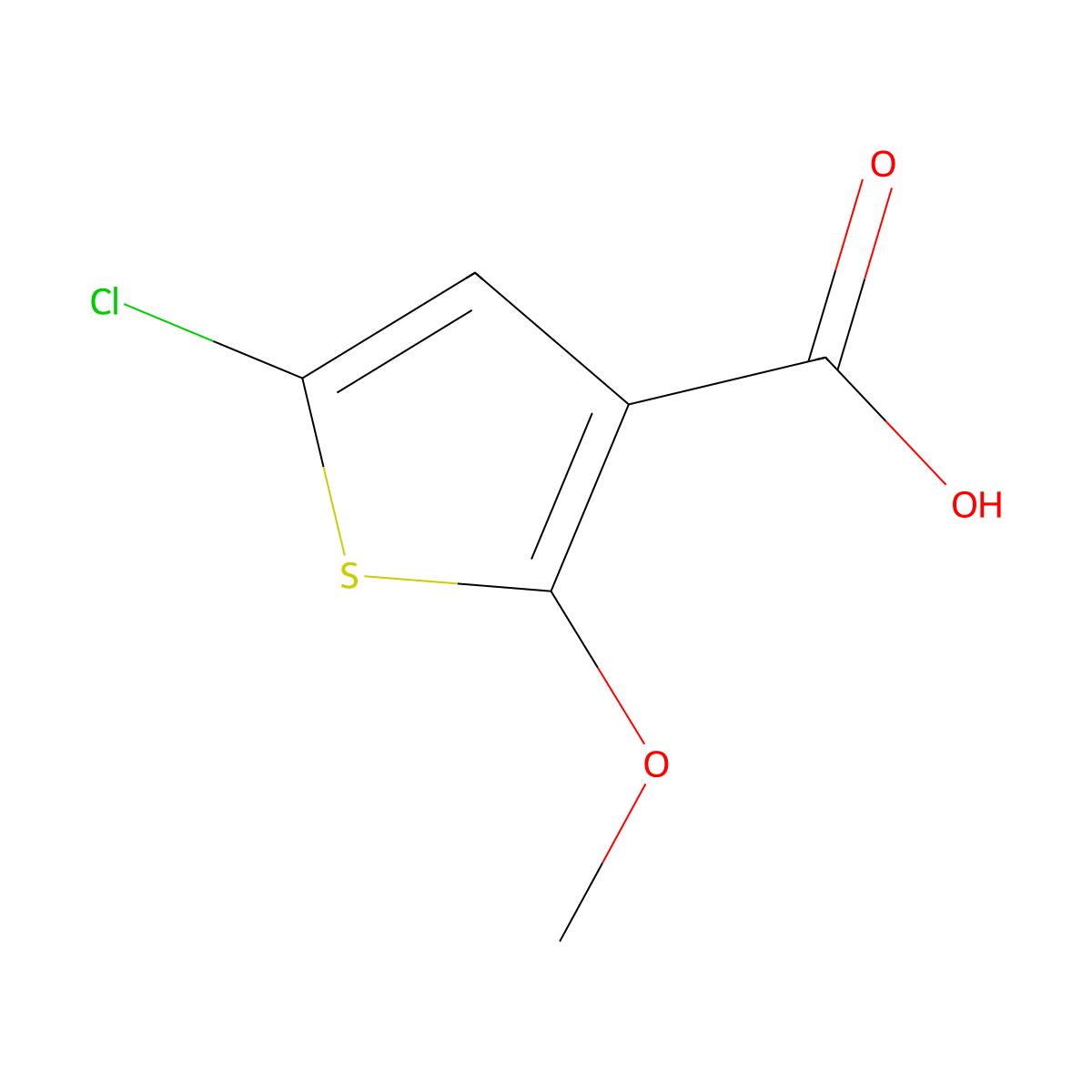 5-Chloro-2-methoxythiophene-3-carboxylic acid molecular structure, CAS 74856-63-6
