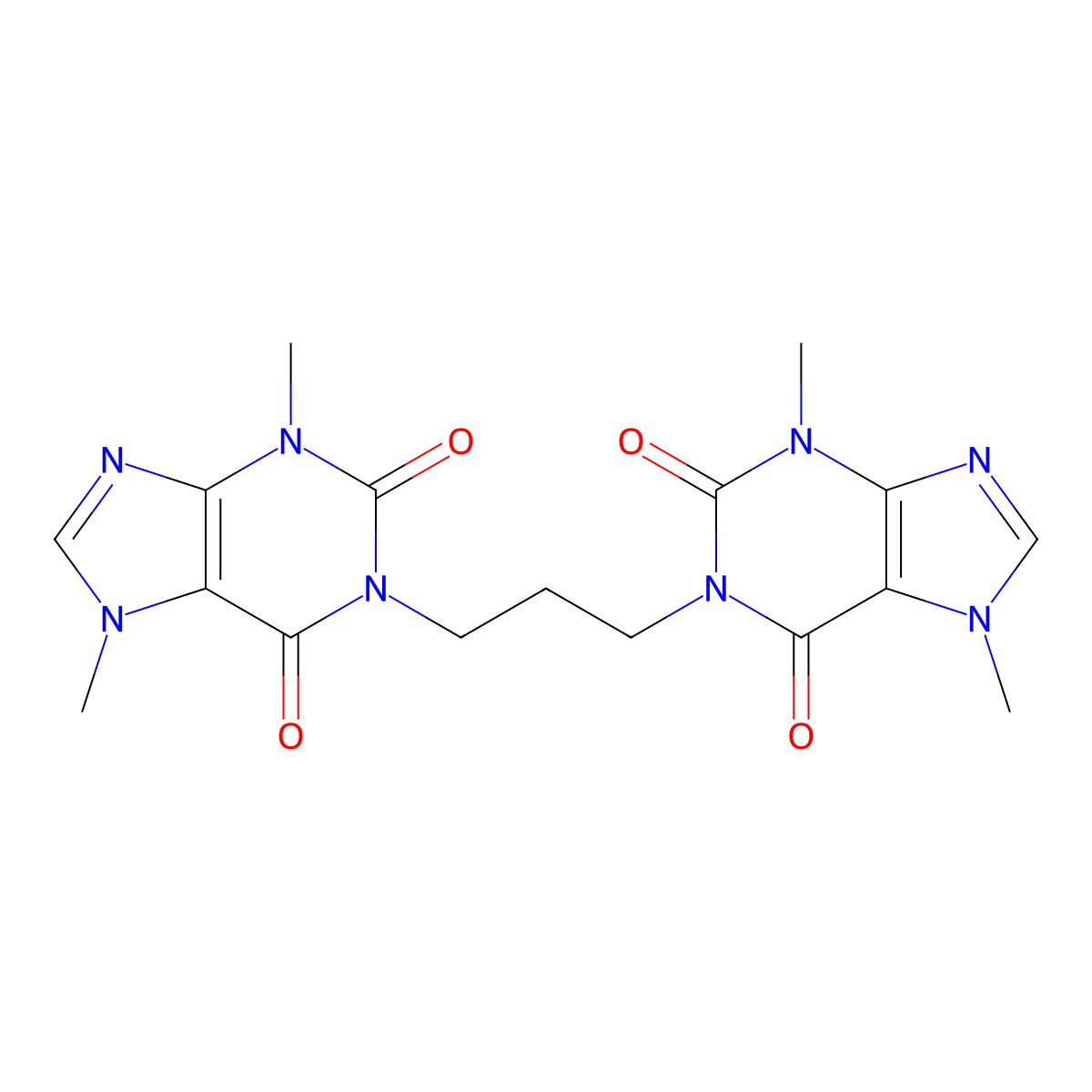 1,1-(Propane-1,3-diyl)bis(3,7-dimethyl-3,7-dihydro-1H-purine-2,6-dione) molecular structure, CAS 74857-22-0