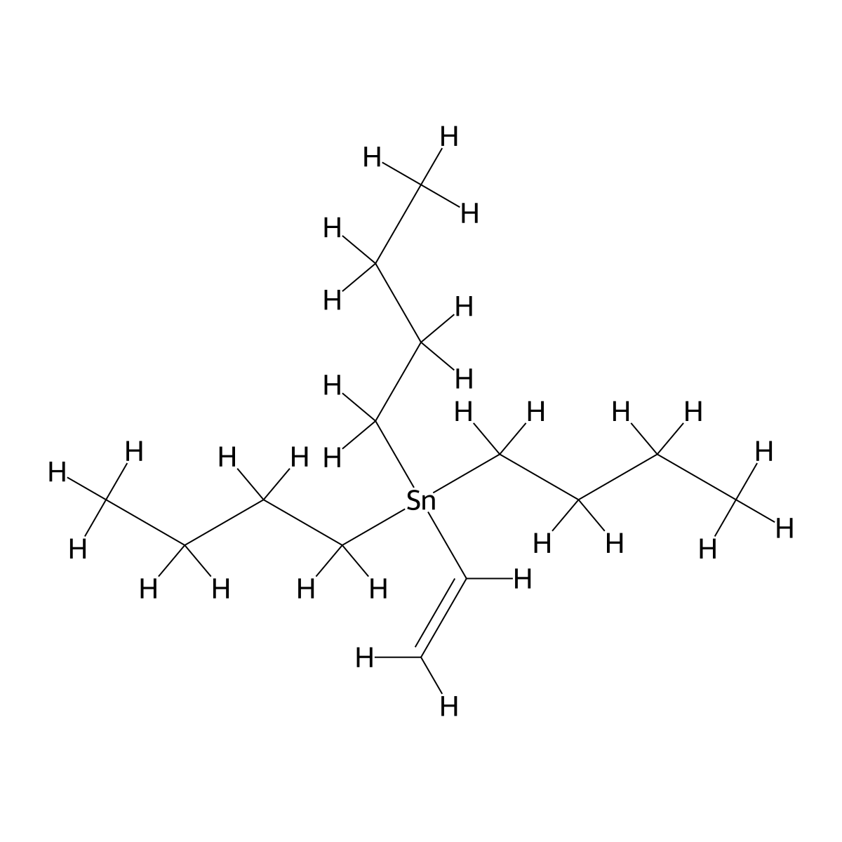 Tributylvinyltin molecular structure, CAS 7486-35-3