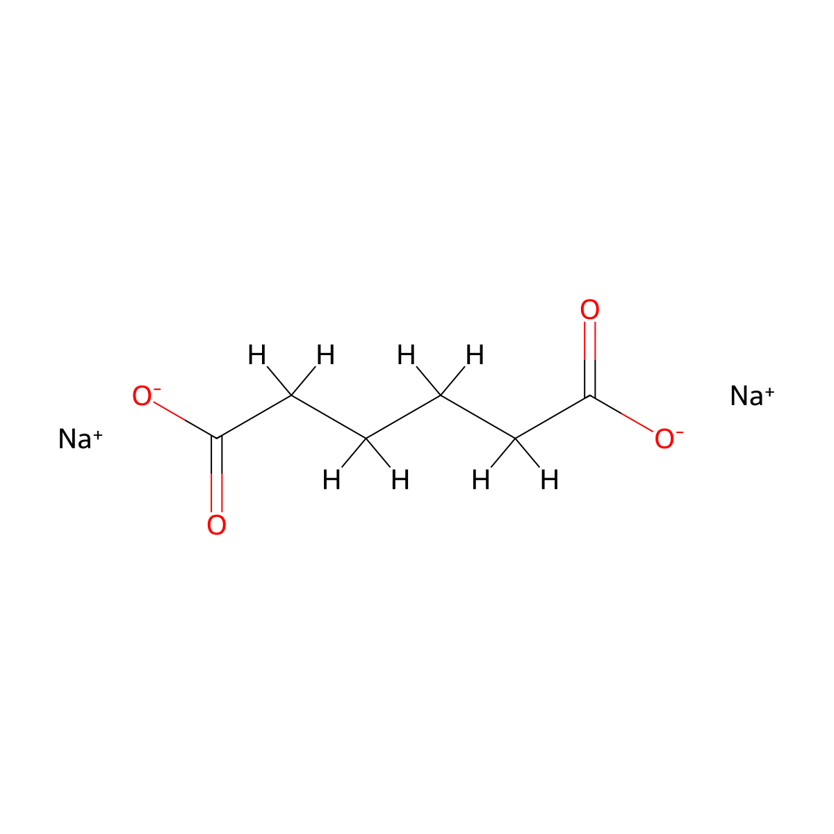 Disodium adipate molecular structure, CAS 7486-38-6
