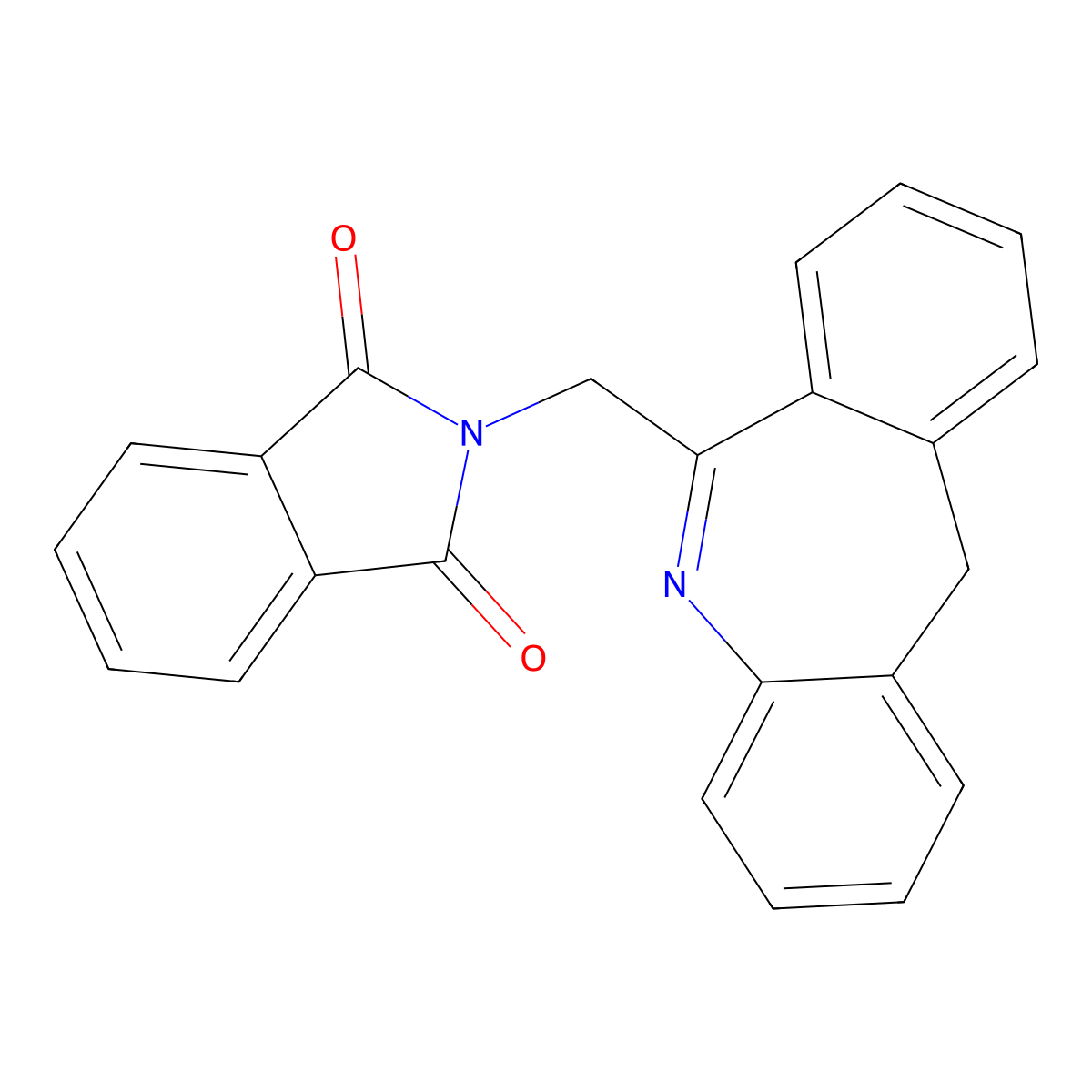 2-(11H-dibenzo[b,e]azepin-6-ylmethyl)-1H-isoindole-1,3(2H)-dione molecular structure, CAS 74860-00-7