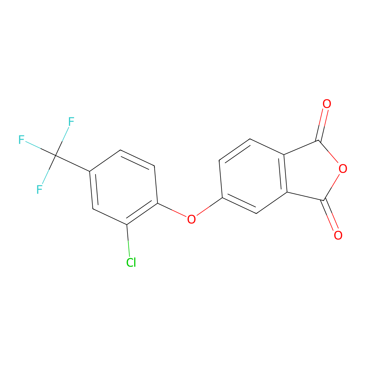 5-(2-Chloro-4-(trifluoromethyl)phenoxy)isobenzofuran-1,3-dione molecular structure, CAS 74861-12-4