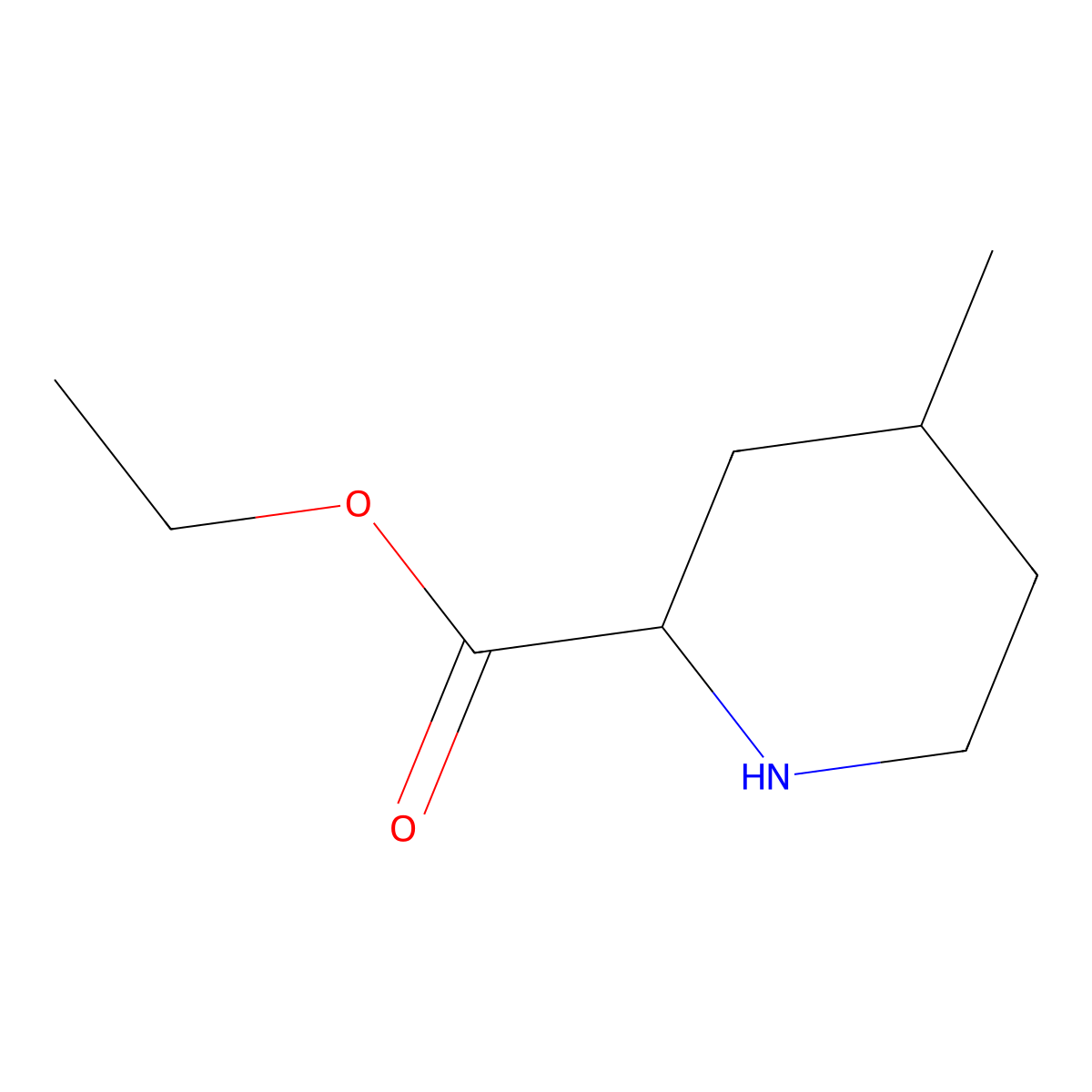 Ethyl (2R,4R)-4-methyl-2-piperidinecarboxylate molecular structure, CAS 74863-85-7