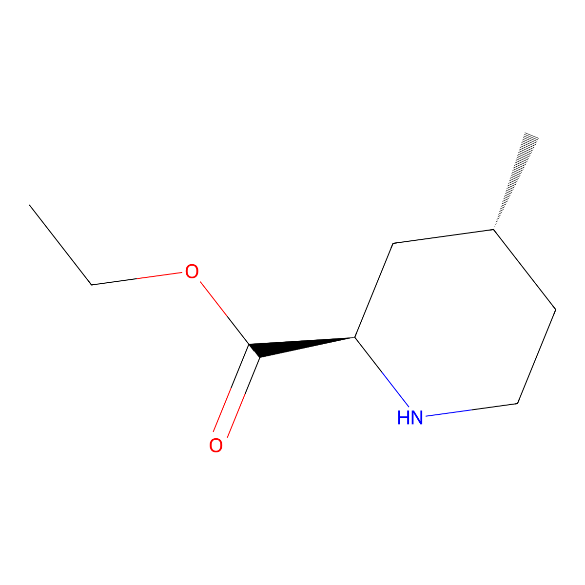 Ethyl (2R,4R)-4-methyl-2-piperidinecarboxylate molecular structure, CAS 74863-85-7