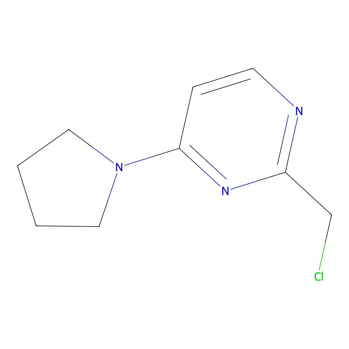 2-(Chloromethyl)-4-(pyrrolidin-1-yl)pyrimidine molecular structure, CAS 748733-00-8