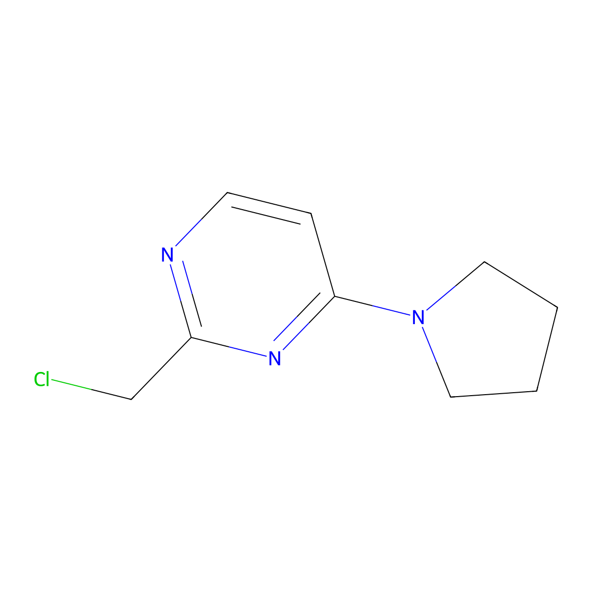 2-(Chloromethyl)-4-(pyrrolidin-1-yl)pyrimidine molecular structure, CAS 748733-00-8