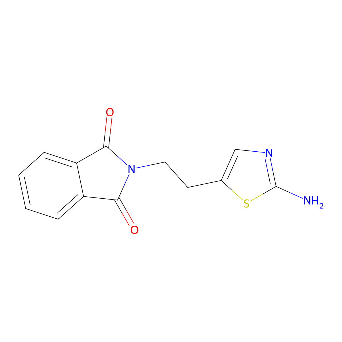 2-(2-(2-Aminothiazol-5-yl)ethyl)isoindoline-1,3-dione molecular structure, CAS 748738-32-1
