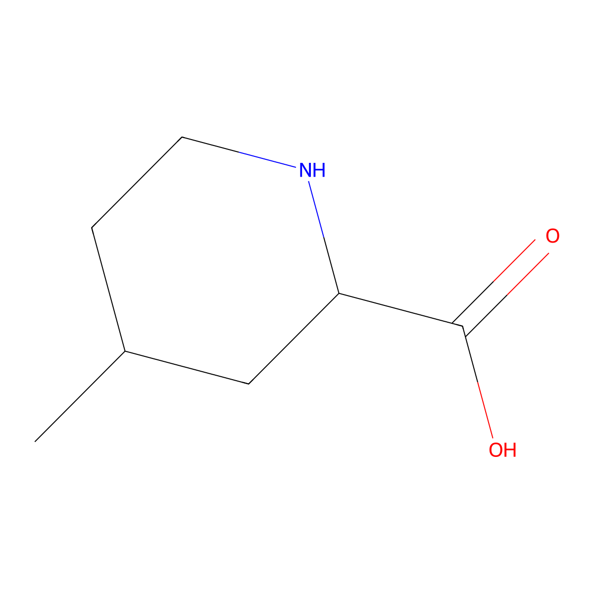 (2R,4R)-4-methylpiperidine-2-carboxylic acid molecular structure, CAS 74874-06-9