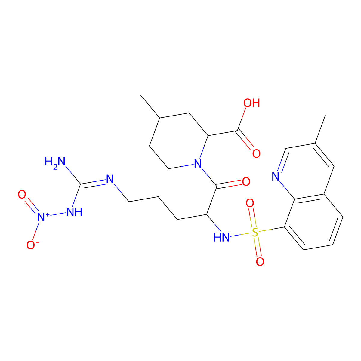 N-Nitro tetradehydroargatroban molecular structure, CAS 74874-10-5
