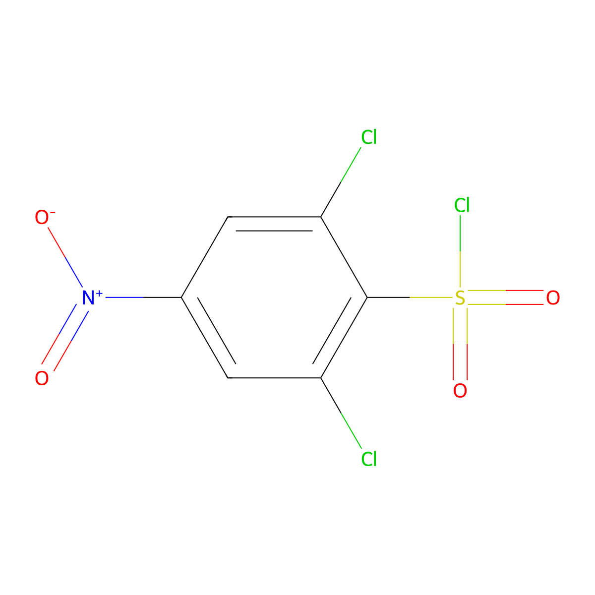 2,6-Dichloro-4-nitrobenzene-1-sulfonyl chloride molecular structure, CAS 74875-17-5