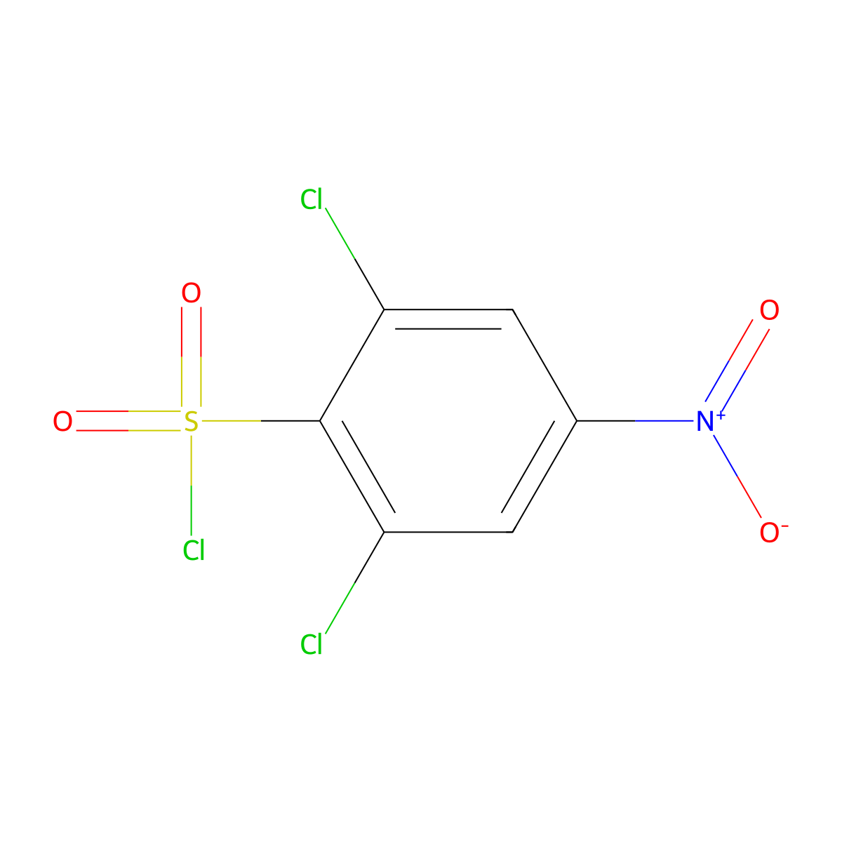 2,6-Dichloro-4-nitrobenzene-1-sulfonyl chloride molecular structure, CAS 74875-17-5