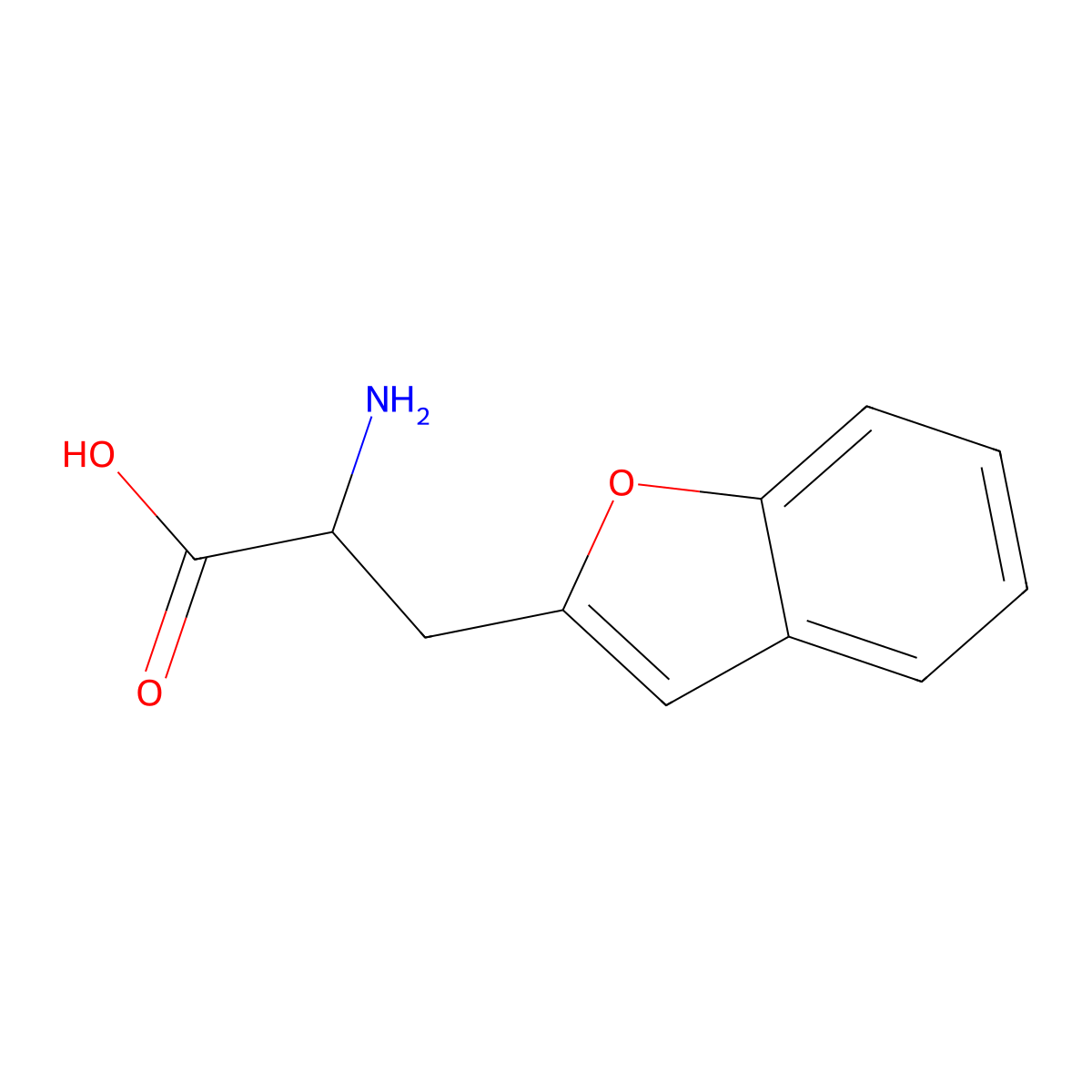 2-Amino-3-(1-benzofuran-2-yl)propanoic acid molecular structure, CAS 748752-63-8