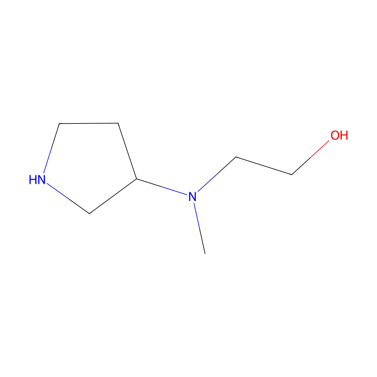 2-[Methyl-(3S)-3-pyrrolidinylamino]-ethanol molecular structure, CAS 748766-92-9