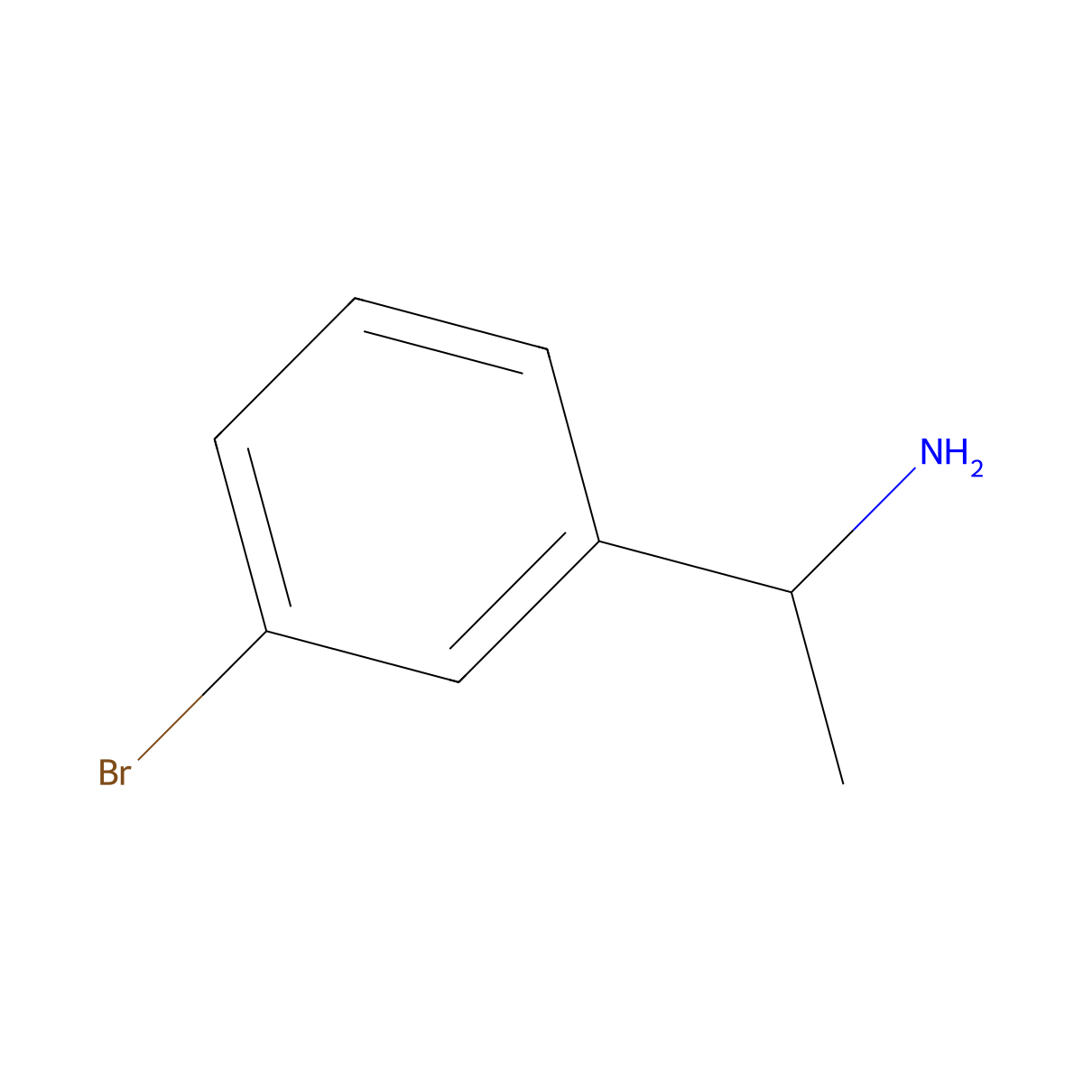 1-(3-Bromophenyl)ethanamine molecular structure, CAS 74877-08-0