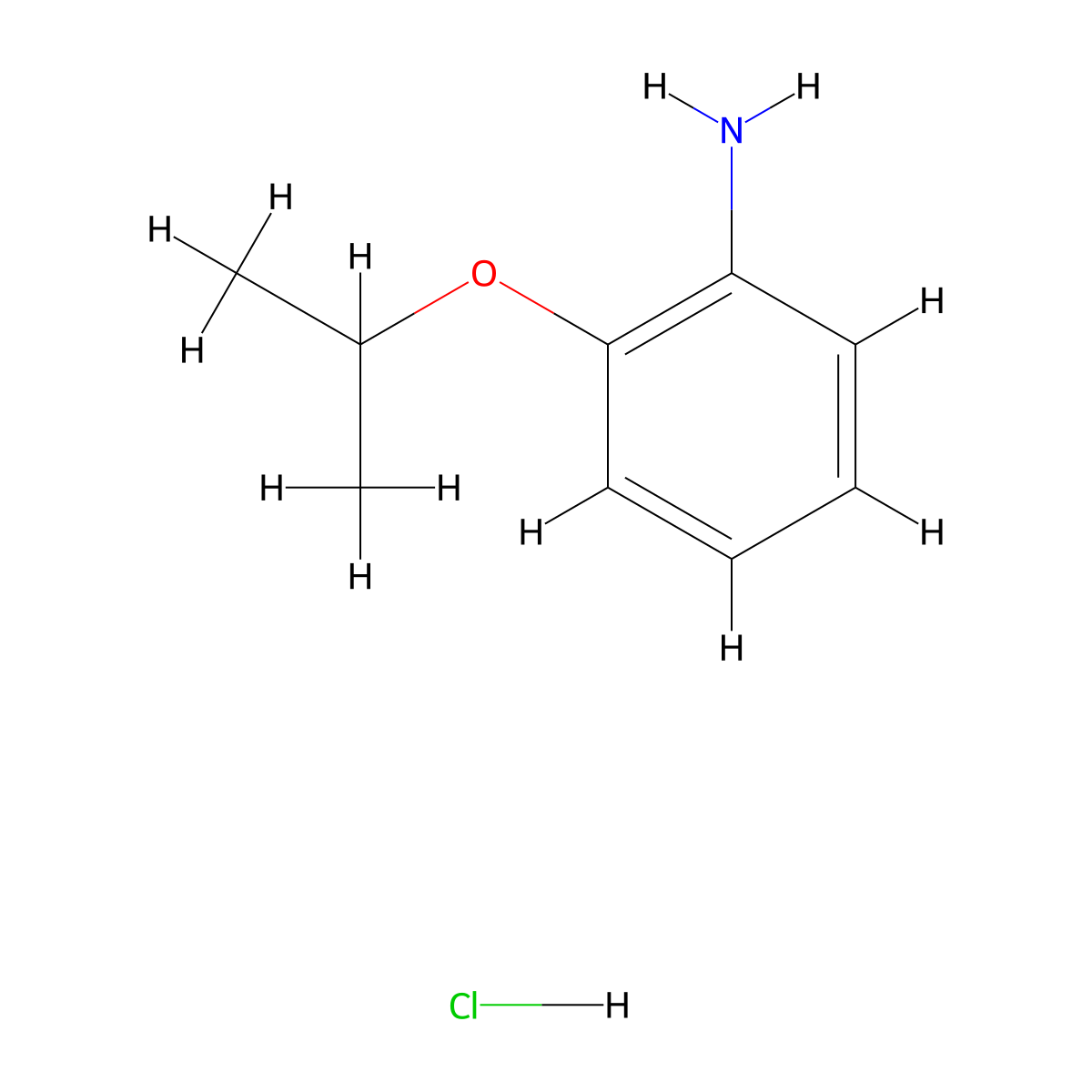2-Isopropoxyaniline hydrochloride molecular structure, CAS 748771-95-1
