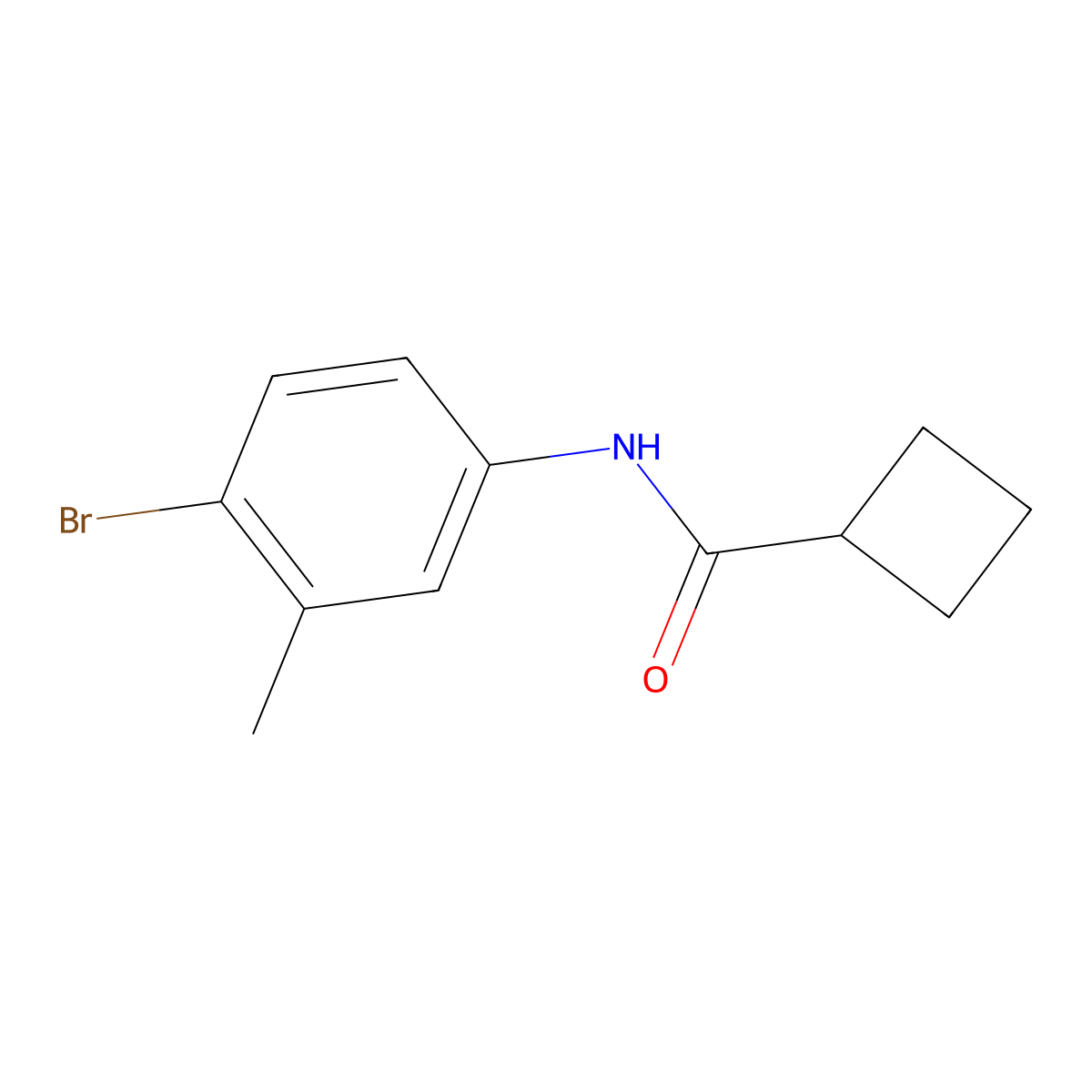 N-(4-bromo-3-methylphenyl)cyclobutanecarboxamide molecular structure, CAS 748774-17-6