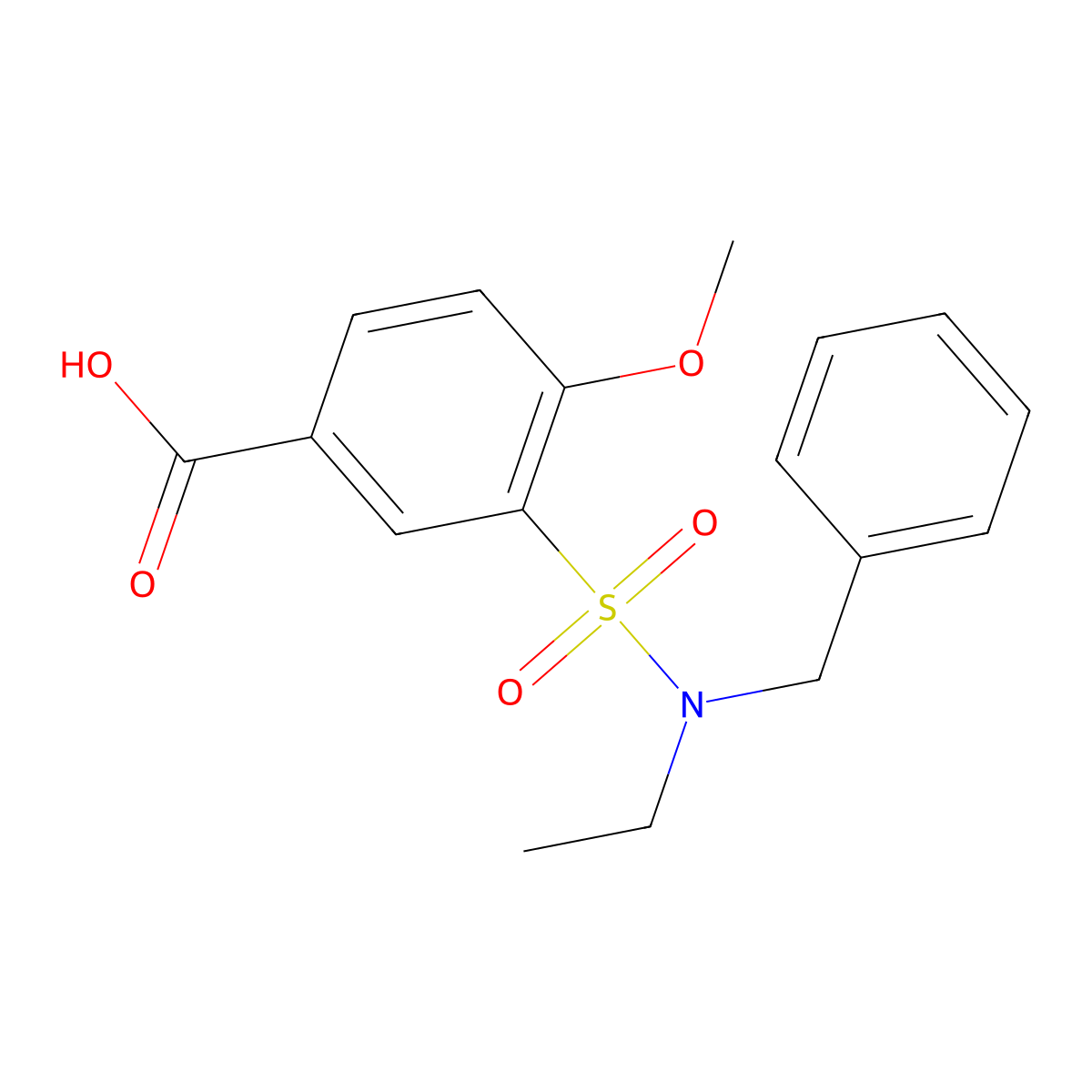 3-[Benzyl(ethyl)sulfamoyl]-4-methoxybenzoic acid molecular structure, CAS 748776-32-1