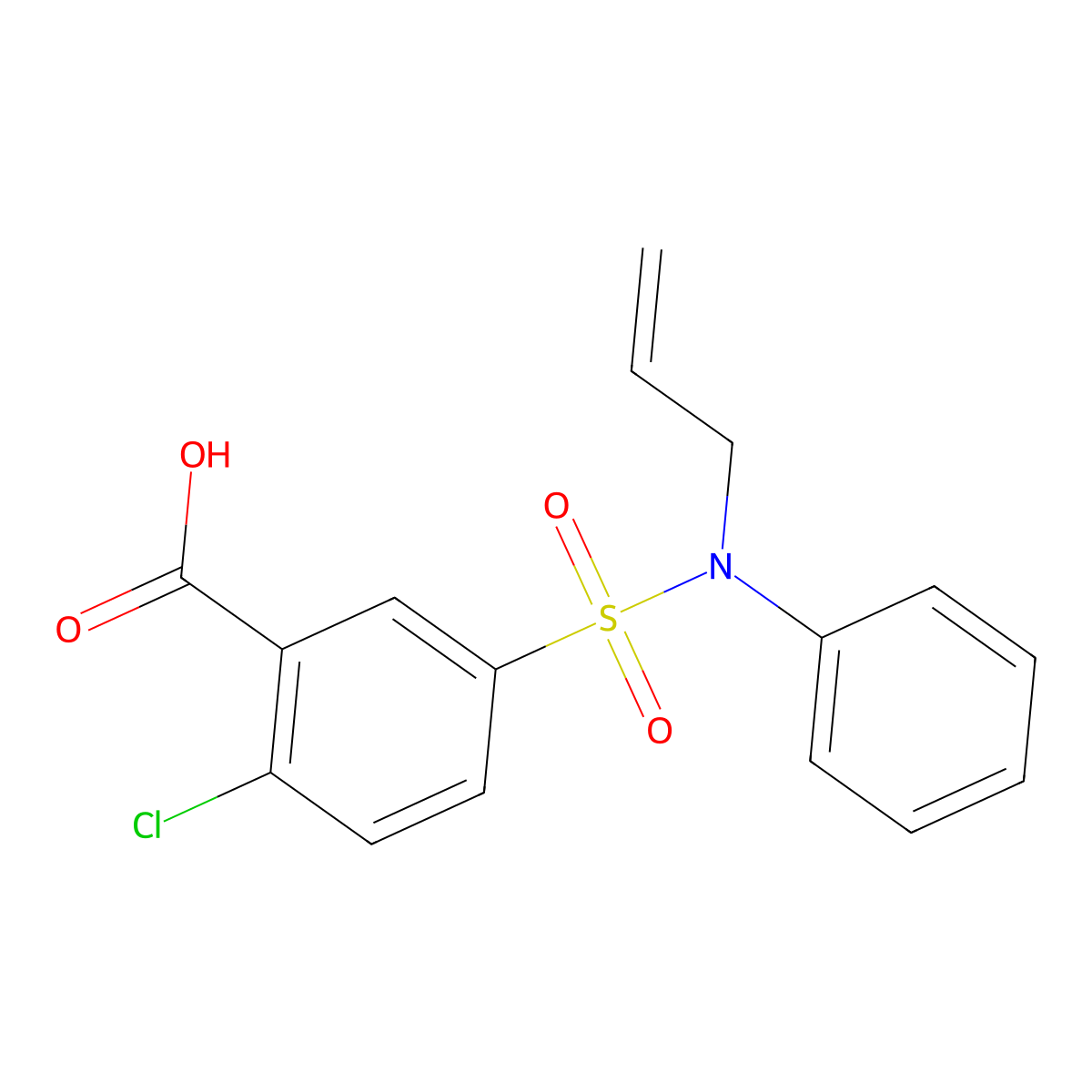 2-Chloro-5-[phenyl(prop-2-en-1-yl)sulfamoyl]benzoic acid molecular structure, CAS 748776-36-5