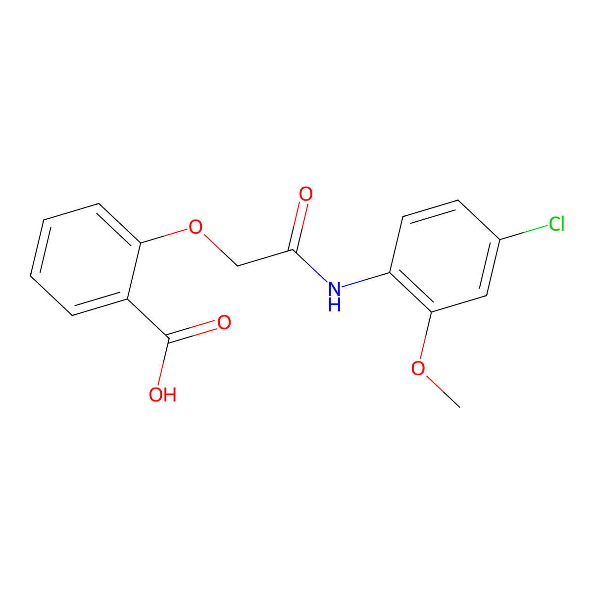 2-{[(4-Chloro-2-methoxyphenyl)carbamoyl]methoxy}benzoic acid molecular structure, CAS 748776-37-6