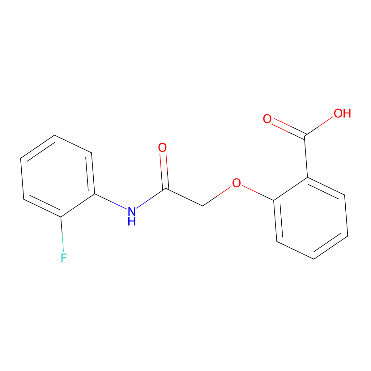 2-{[(2-Fluorophenyl)carbamoyl]methoxy}benzoic acid molecular structure, CAS 748776-38-7