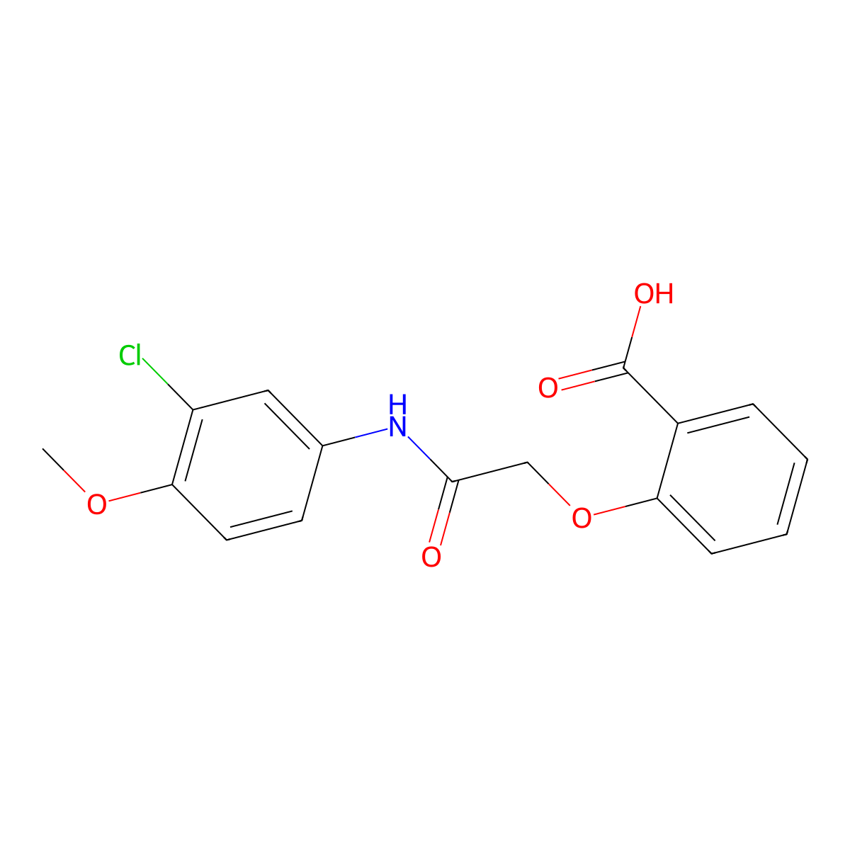 2-{[(3-Chloro-4-methoxyphenyl)carbamoyl]methoxy}benzoic acid molecular structure, CAS 748776-43-4
