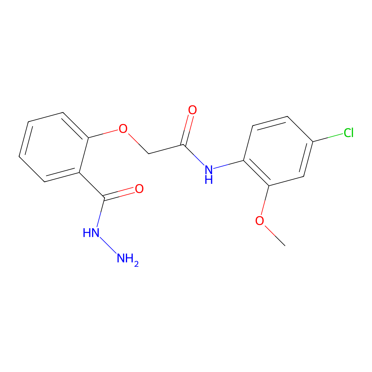 N-(4-chloro-2-methoxyphenyl)-2-[2-(hydrazinecarbonyl)phenoxy]acetamide molecular structure, CAS 748776-44-5