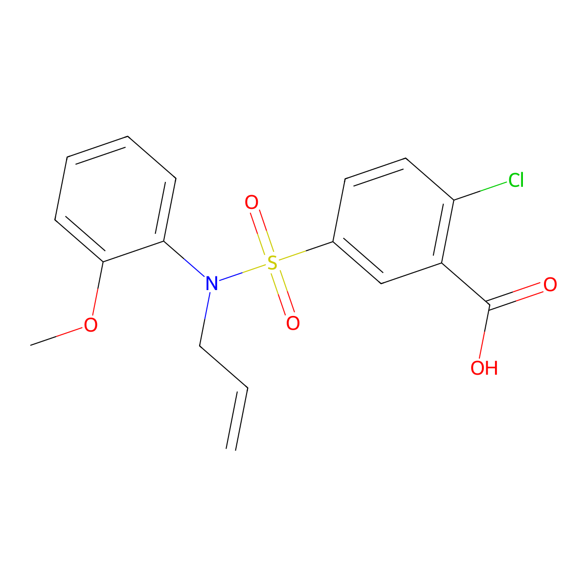 2-Chloro-5-[(2-methoxyphenyl)(prop-2-en-1-yl)sulfamoyl]benzoic acid molecular structure, CAS 748776-52-5
