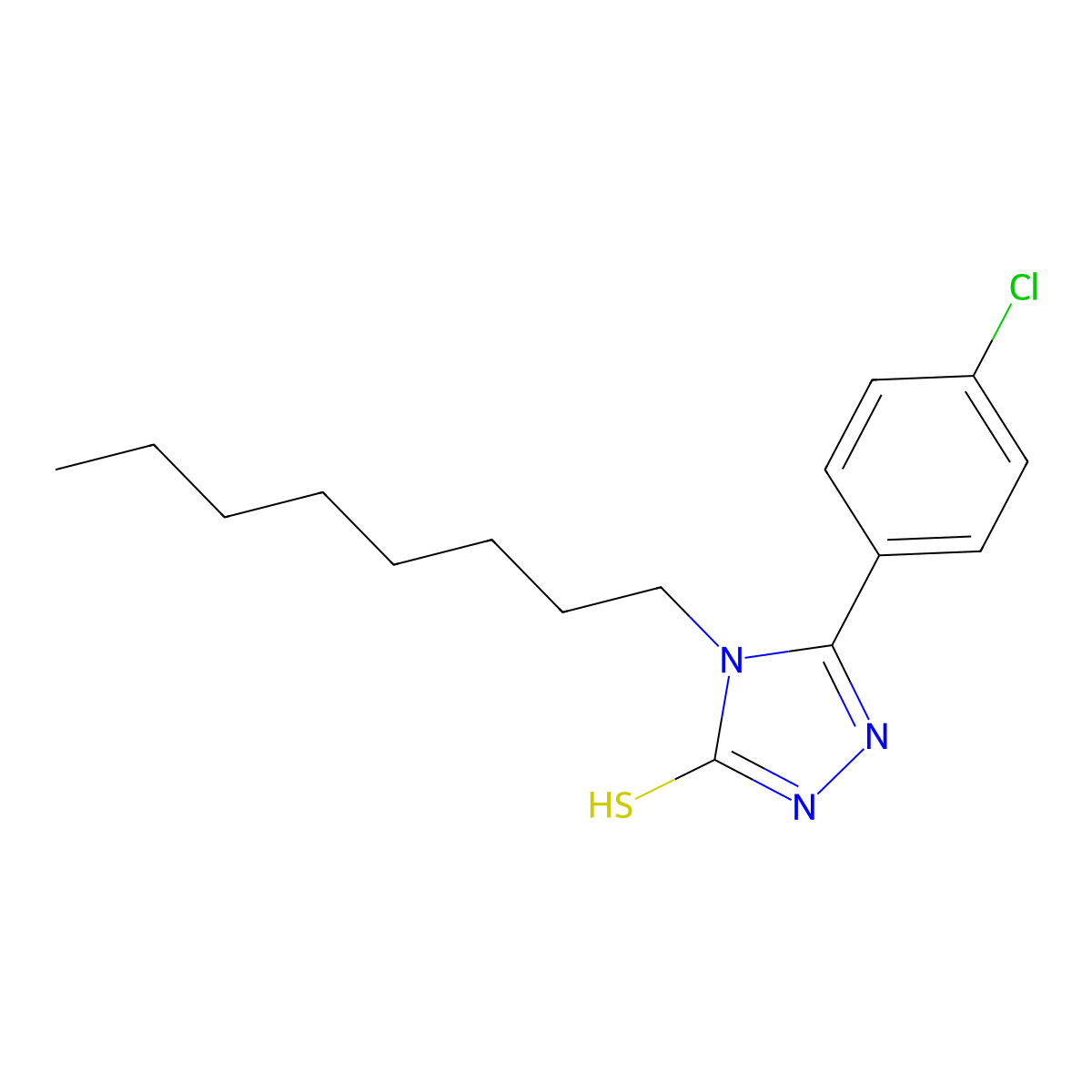 5-(4-chlorophenyl)-4-octyl-4H-1,2,4-triazole-3-thiol molecular structure, CAS 748776-58-1