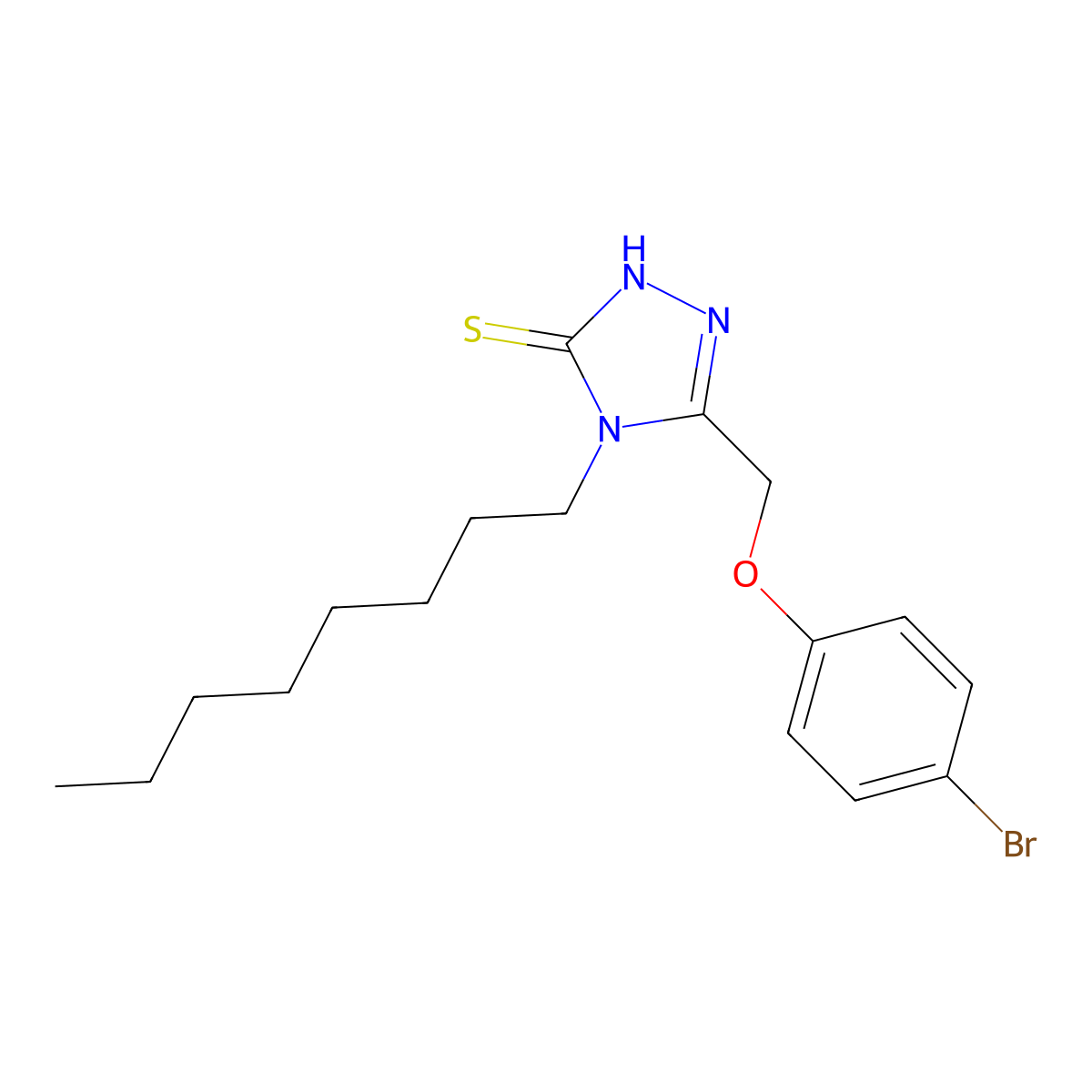 5-(4-Bromo-phenoxymethyl)-4-octyl-4H-[1,2,4]triazole-3-thiol molecular structure, CAS 748776-61-6
