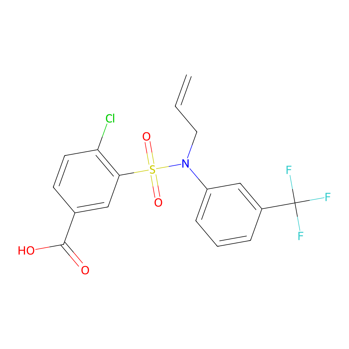 4-Chloro-3-[(prop-2-en-1-yl)[3-(trifluoromethyl)phenyl]sulfamoyl]benzoic acid molecular structure, CAS 748776-65-0