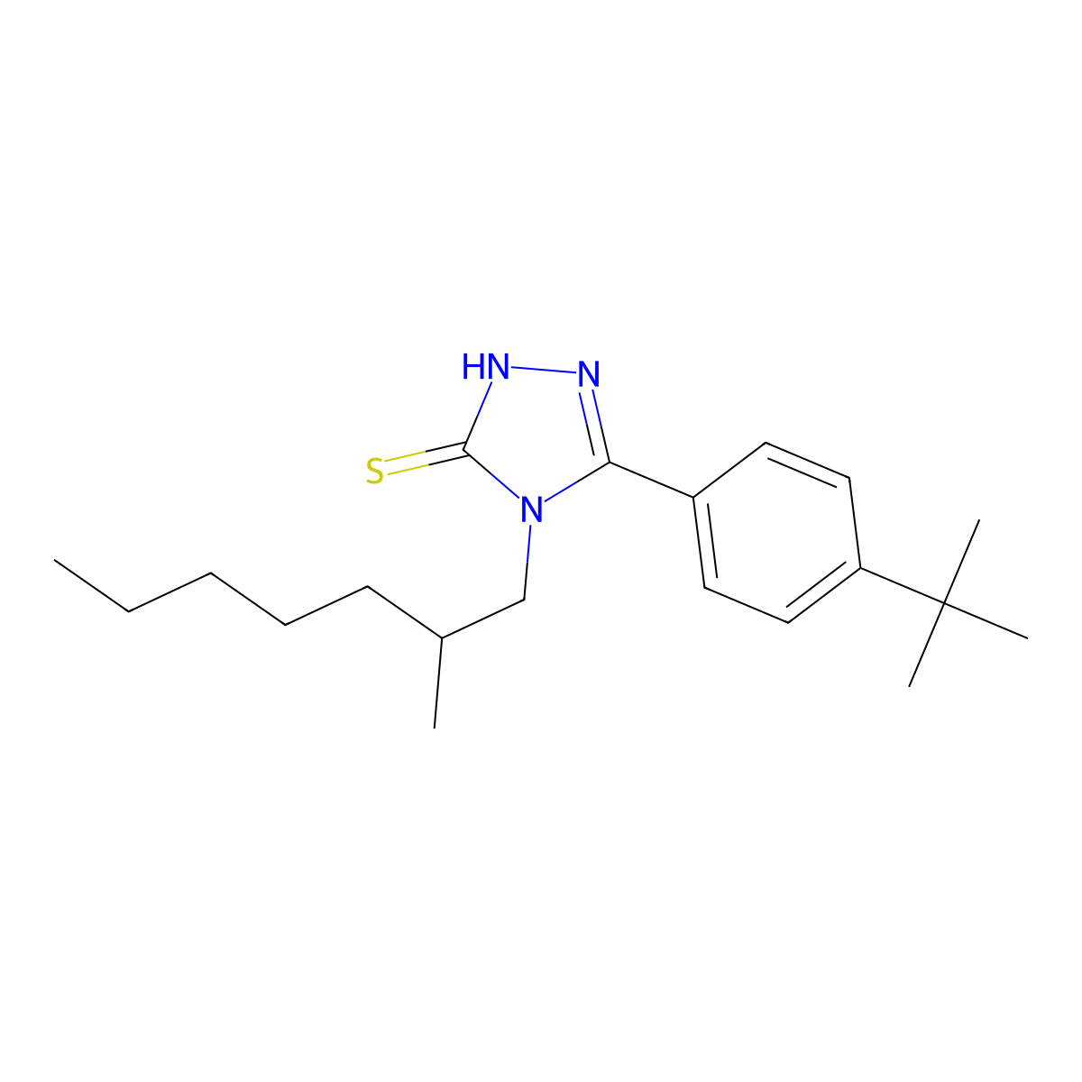 5-(4-tert-butylphenyl)-4-(2-methylheptyl)-4H-1,2,4-triazole-3-thiol molecular structure, CAS 748776-70-7