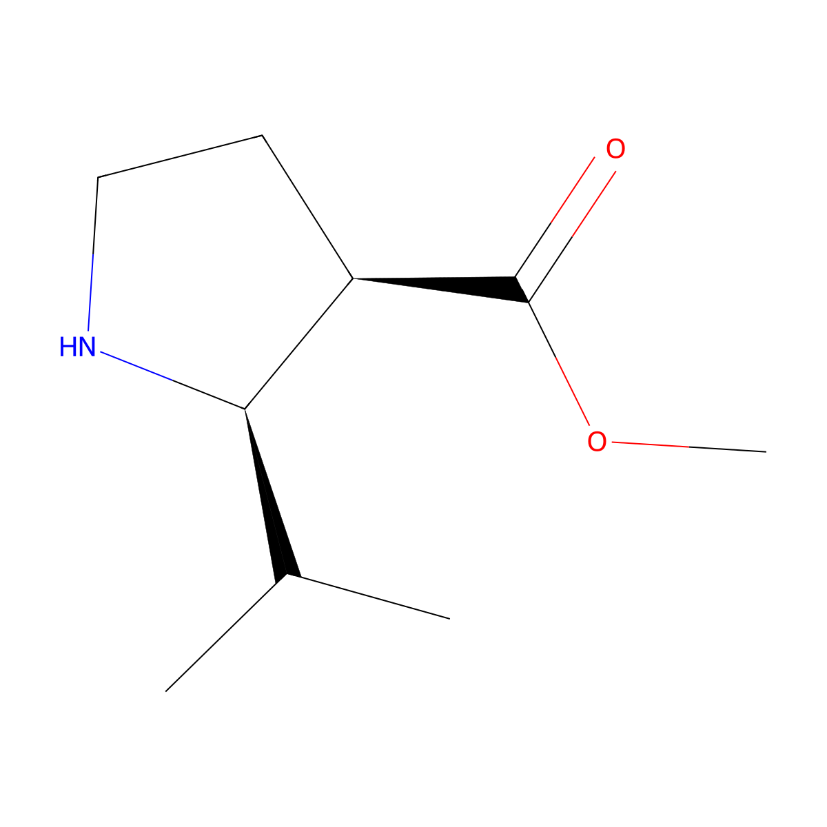 (2R,3R)-Methyl 2-isopropylpyrrolidine-3-carboxylate molecular structure, CAS 748777-16-4
