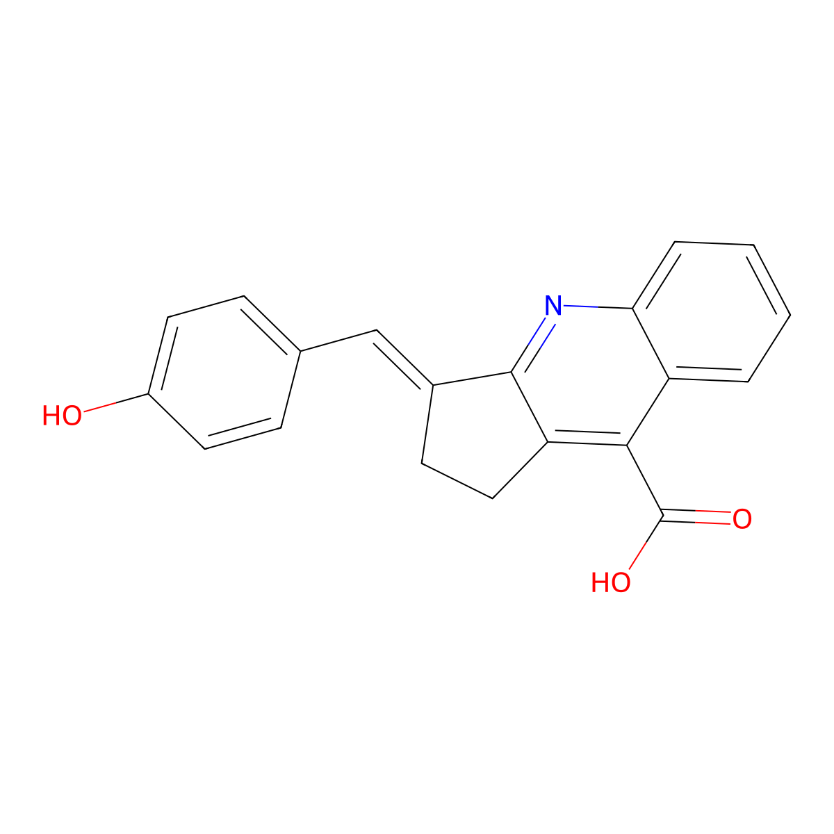 3-[(4-Hydroxyphenyl)methylidene]-1,2-dihydrocyclopenta[b]quinoline-9-carboxylic acid molecular structure, CAS 748777-72-2