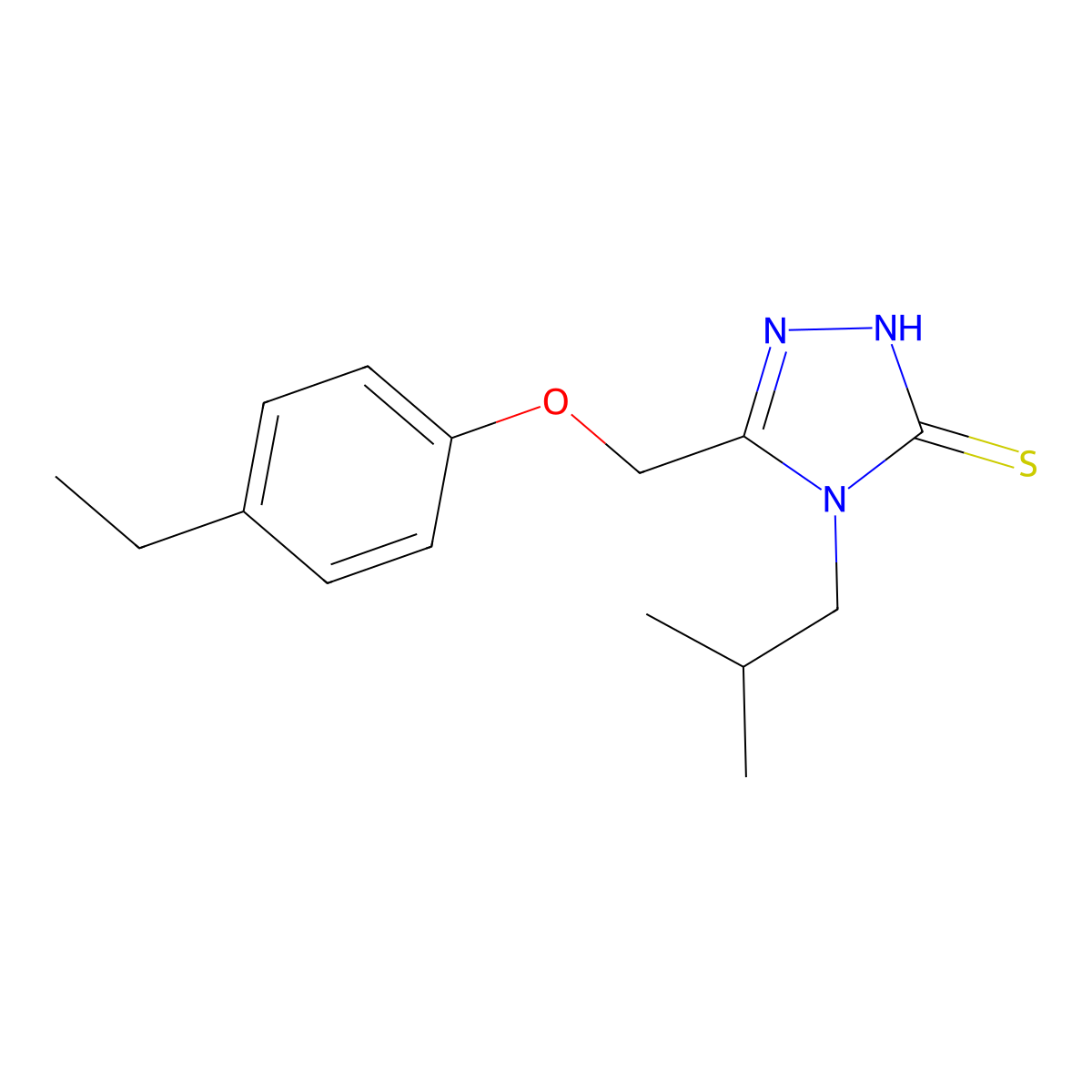 5-(4-ethylphenoxymethyl)-4-(2-methylpropyl)-4H-1,2,4-triazole-3-thiol molecular structure, CAS 748778-13-4