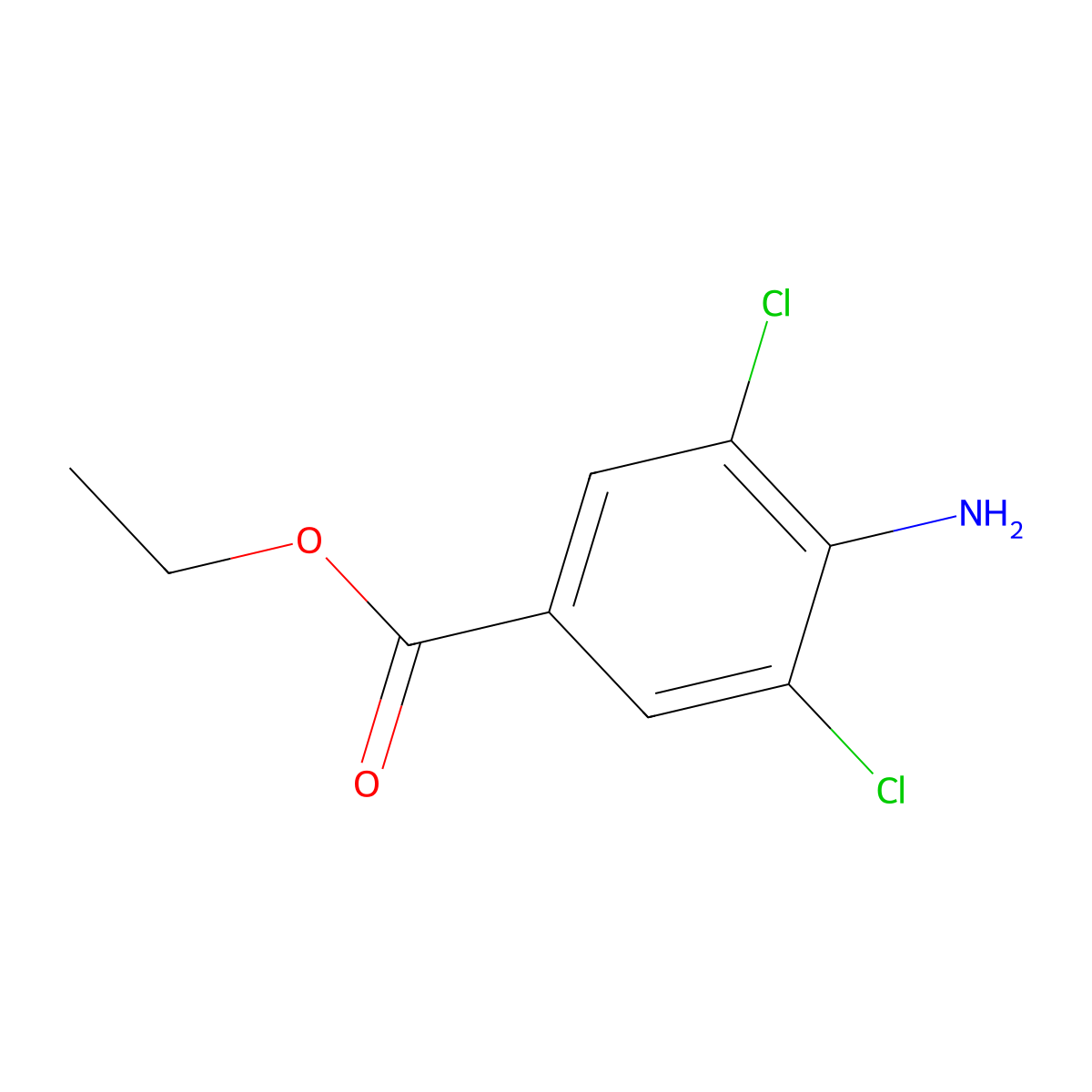 Ethyl 4-amino-3,5-dichlorobenzoate molecular structure, CAS 74878-31-2
