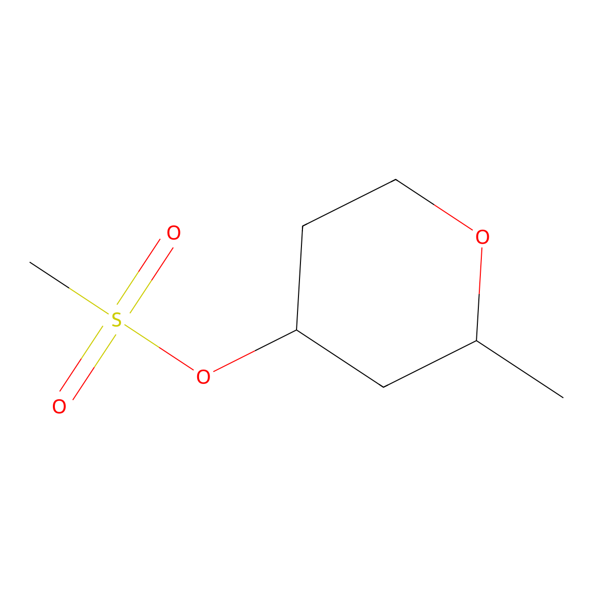 2-Methyloxan-4-yl methanesulfonate molecular structure, CAS 748781-10-4