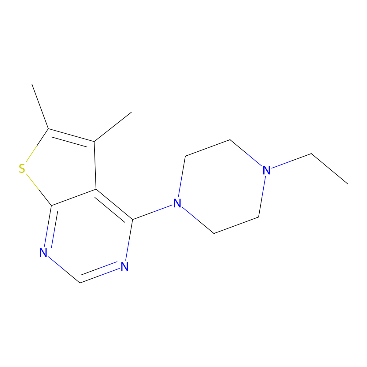 4-(4-Ethylpiperazin-1-yl)-5,6-dimethylthieno[2,3-d]pyrimidine molecular structure, CAS 748786-69-8