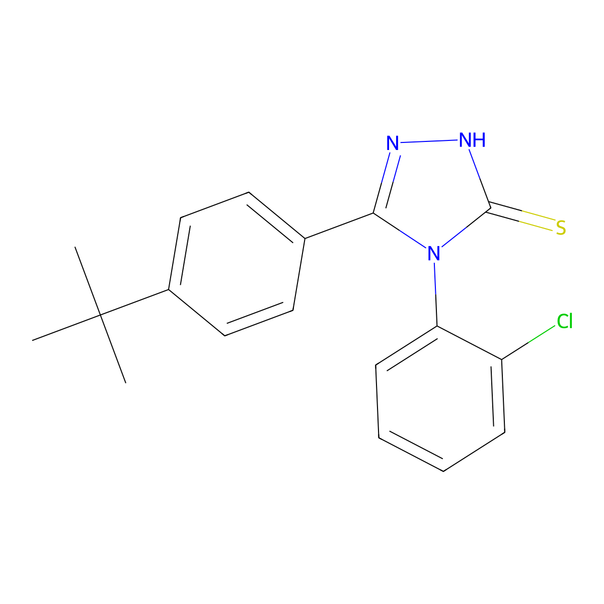 5-(4-tert-Butyl-phenyl)-4-(2-chloro-phenyl)-4H-[1,2,4]triazole-3-thiol molecular structure, CAS 748793-35-3