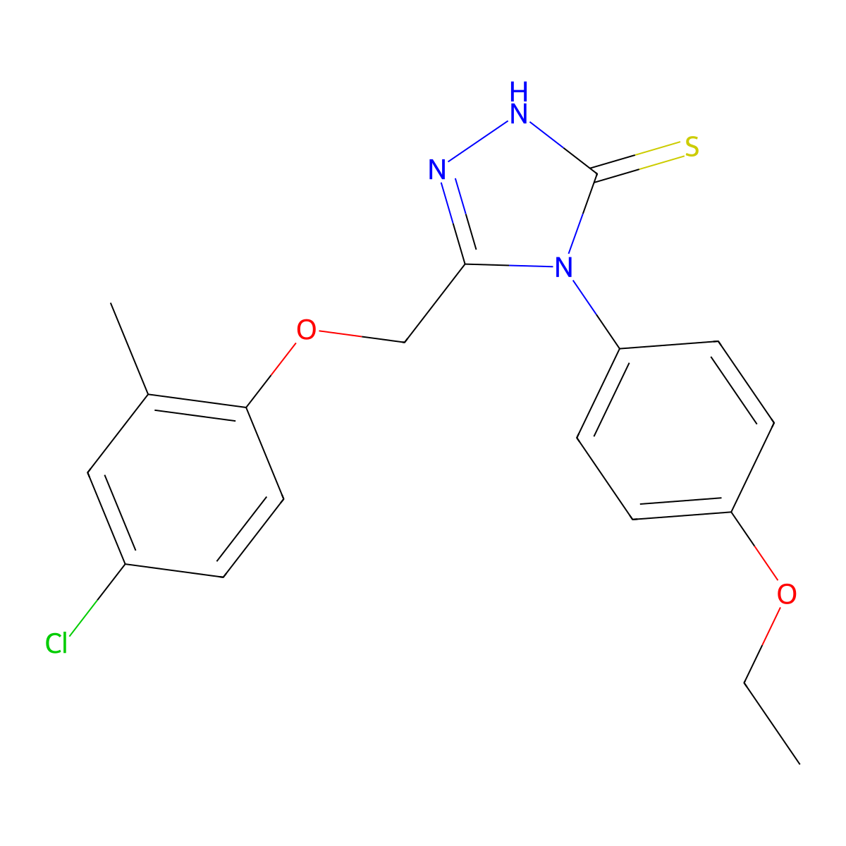 5-(4-chloro-2-methylphenoxymethyl)-4-(4-ethoxyphenyl)-4H-1,2,4-triazole-3-thiol molecular structure, CAS 748793-44-4