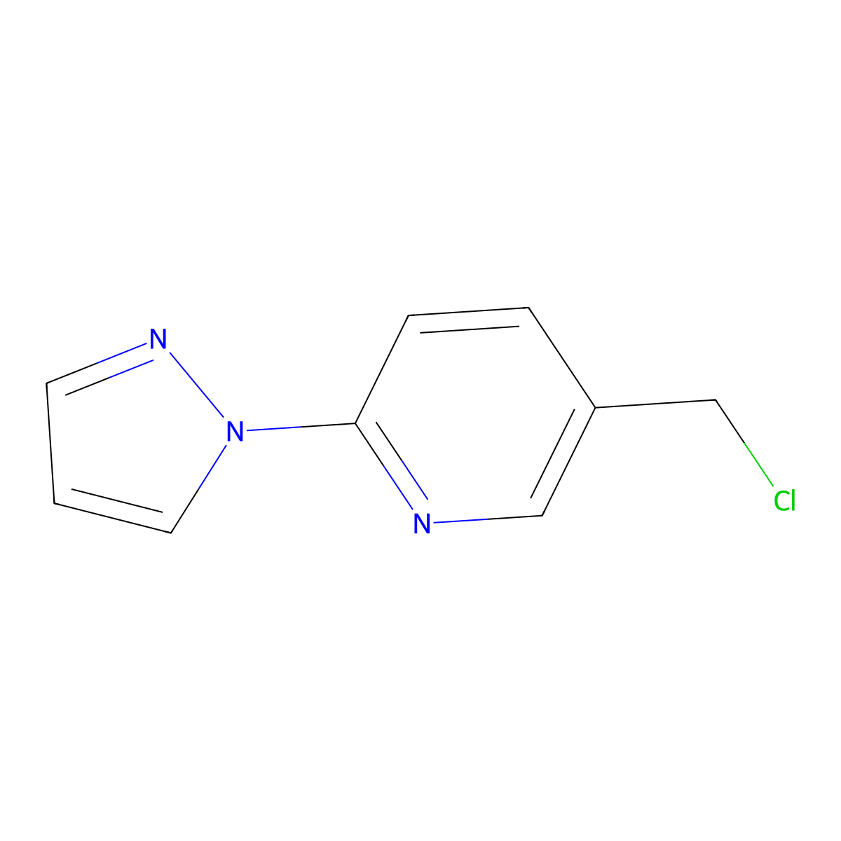 5-(Chloromethyl)-2-(1H-pyrazol-1-yl)pyridine molecular structure, CAS 748796-39-6