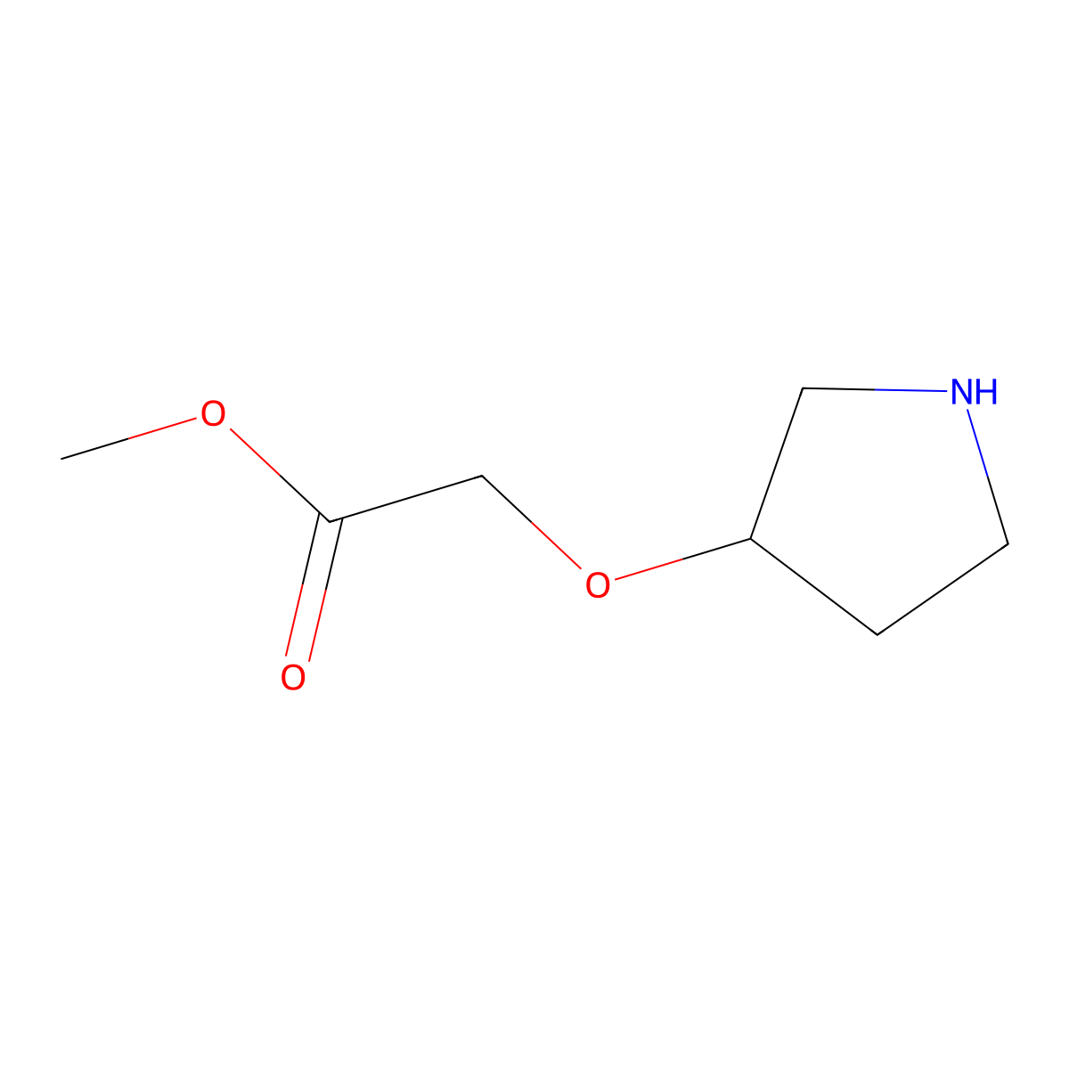 Methyl 2-(pyrrolidin-3-yloxy)acetate molecular structure, CAS 748797-11-7
